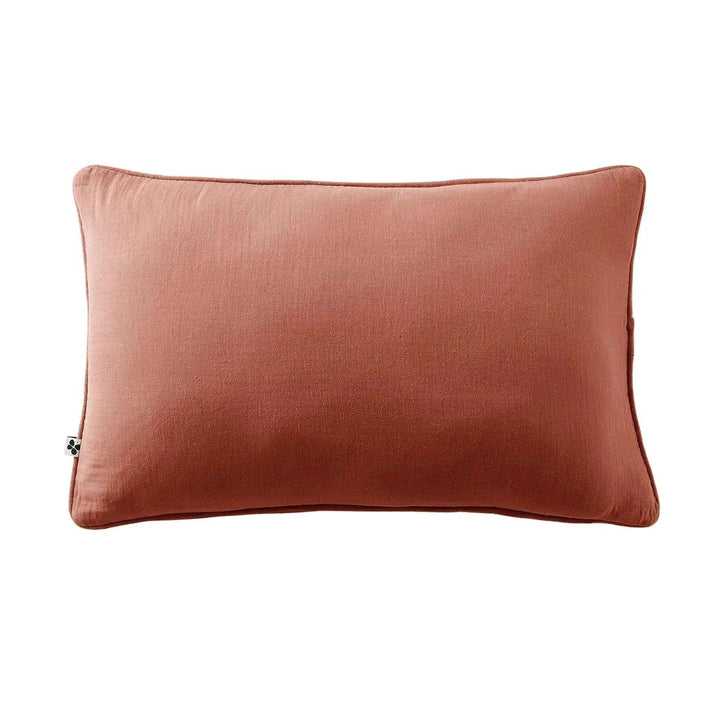Coussin déhoussable avec passepoil Gaze de coton unie GAÏA Terracotta by L'effet papillon