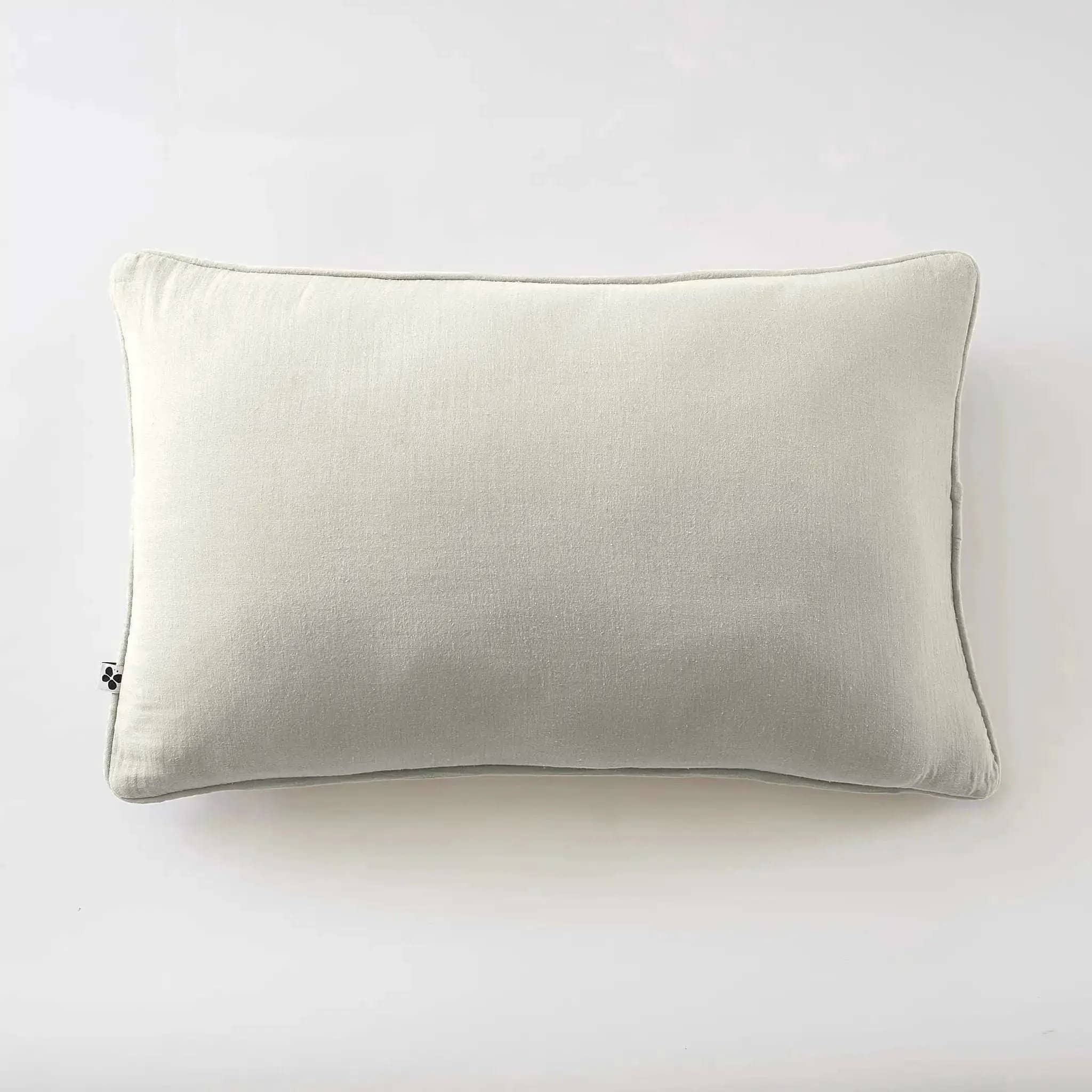 Coussin déhoussable avec passepoil Gaze de coton unie GAÏA Vert d'eau by L'effet papillon