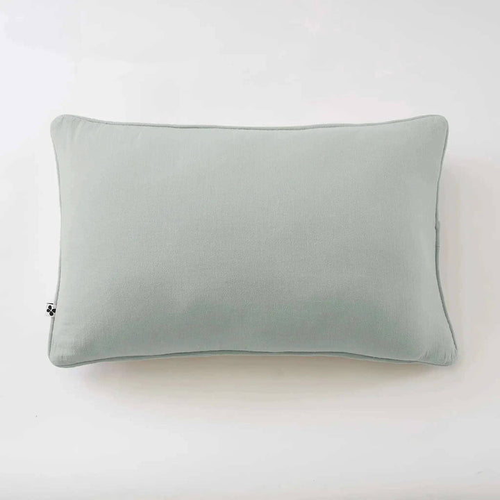 Coussin déhoussable avec passepoil Gaze de coton unie GAÏA Eucalyptus by L'effet papillon