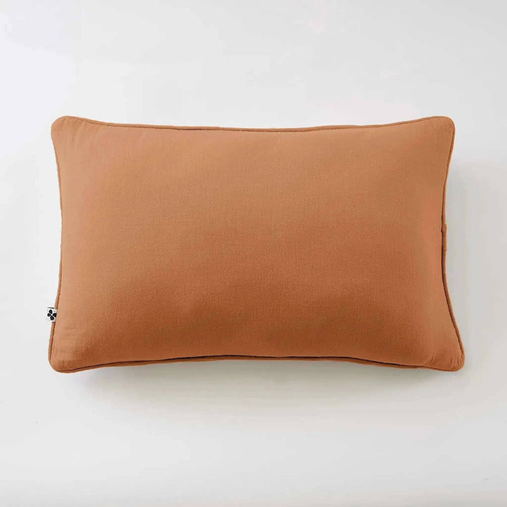 Coussin déhoussable avec passepoil Gaze de coton unie GAÏA Abricot by L'effet papillon