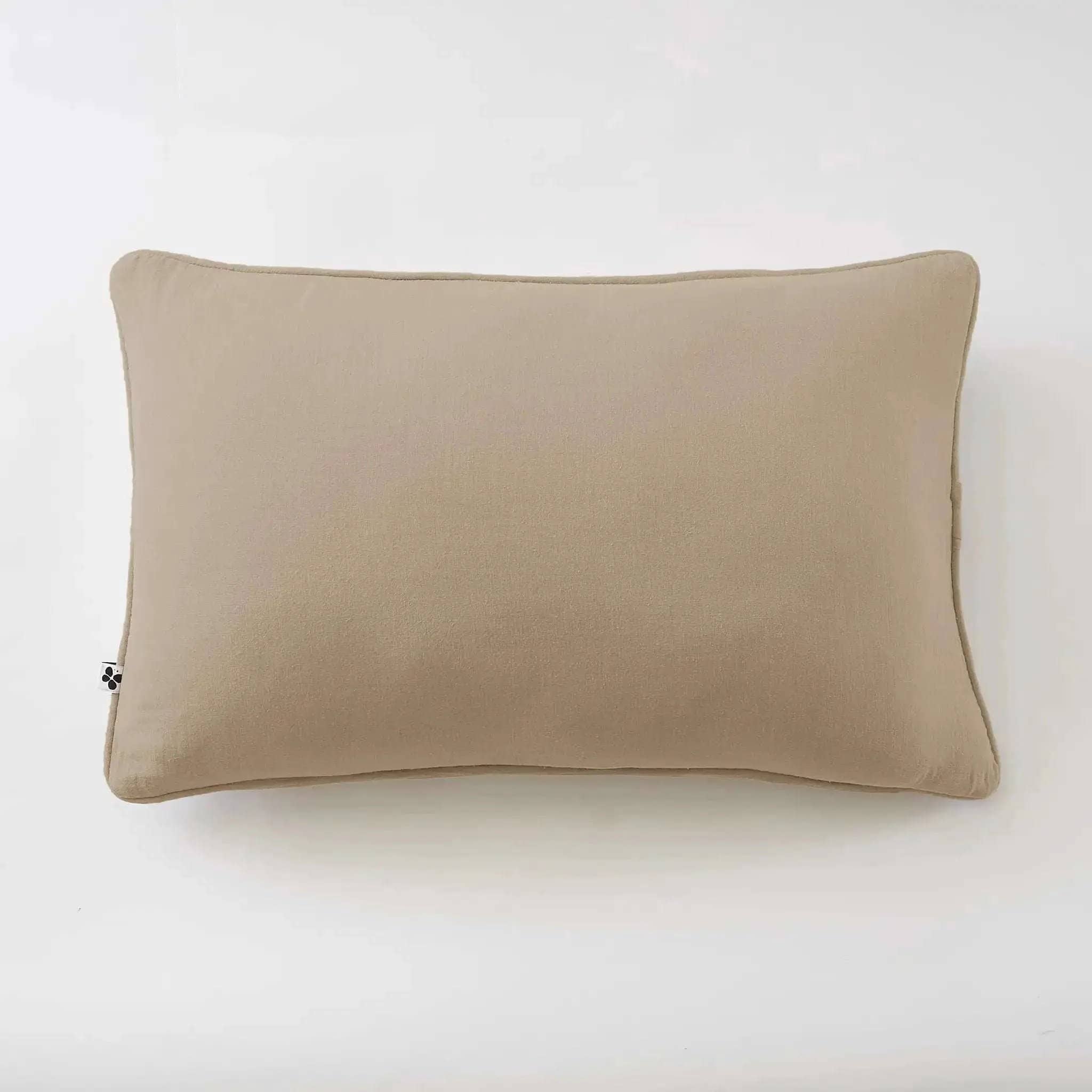 Coussin déhoussable avec passepoil Gaze de coton unie GAÏA Ficelle by L'effet papillon