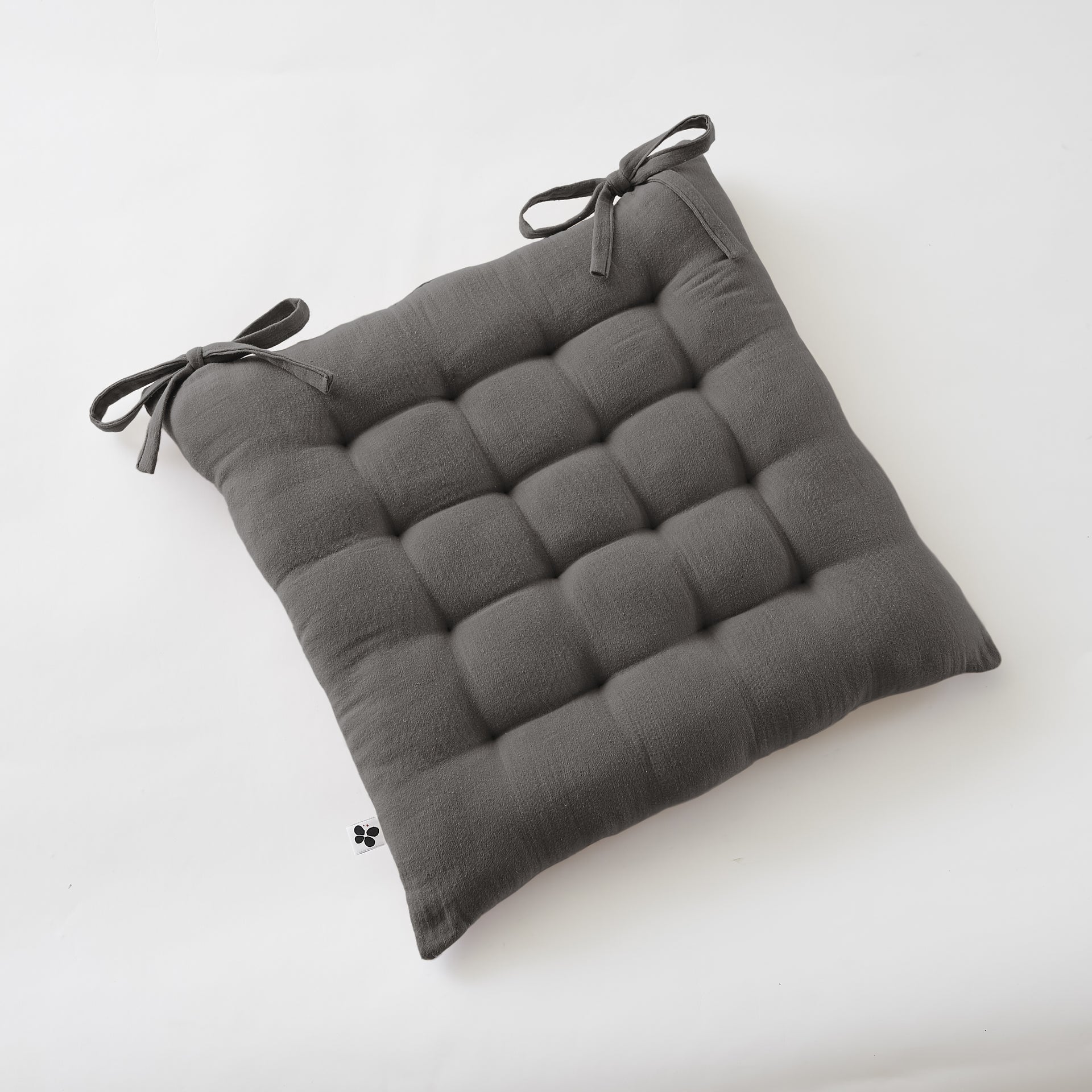 Assise matelassée 16 points 40 x 40 cm Gaze de coton unie GAÏA Granit by L'effet papillon