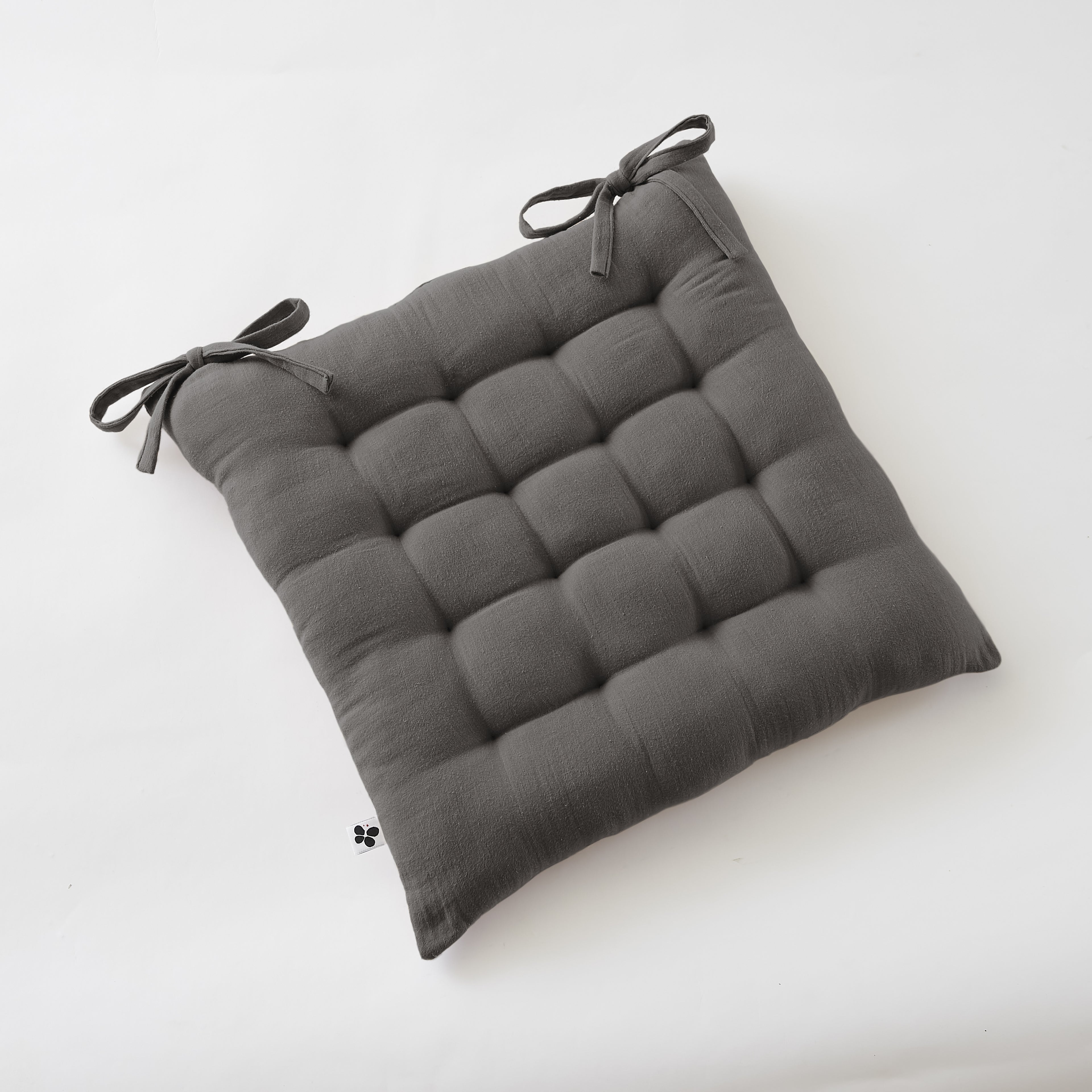 Assise matelassée 16 points 40 x 40 cm Gaze de coton unie GAÏA Granit by L'effet papillon