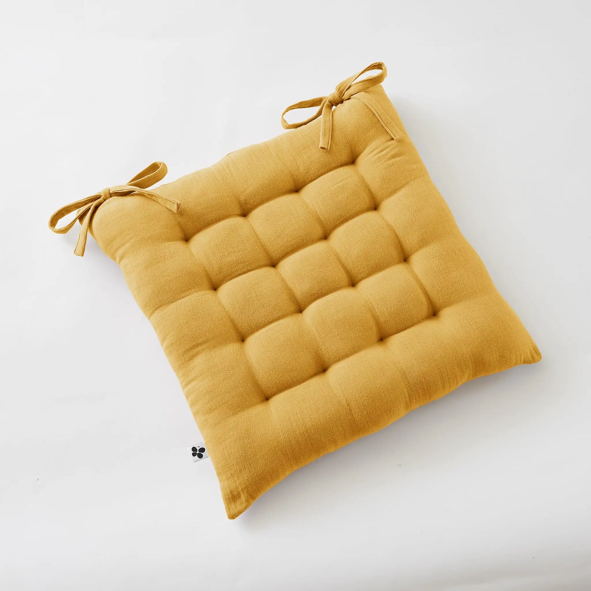 Assise matelassée 16 points 40 x 40 cm Gaze de coton unie GAÏA Safran by L'effet papillon