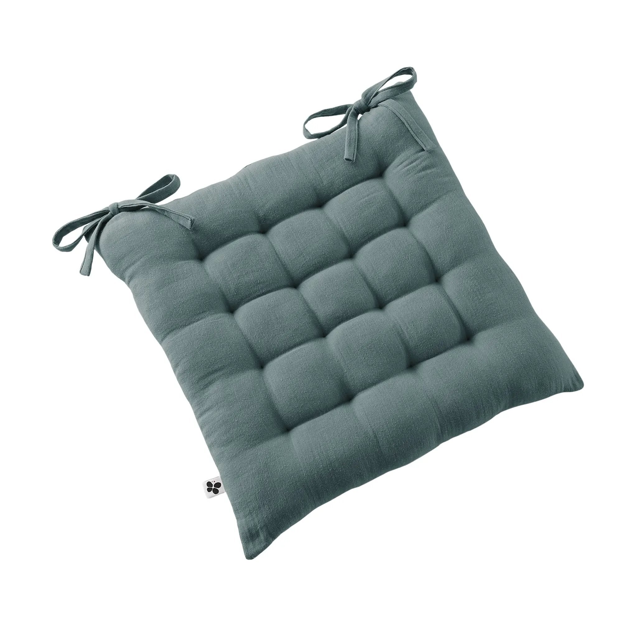 Assise matelassée 16 points 40 x 40 cm Gaze de coton unie GAÏA Canard by L'effet papillon