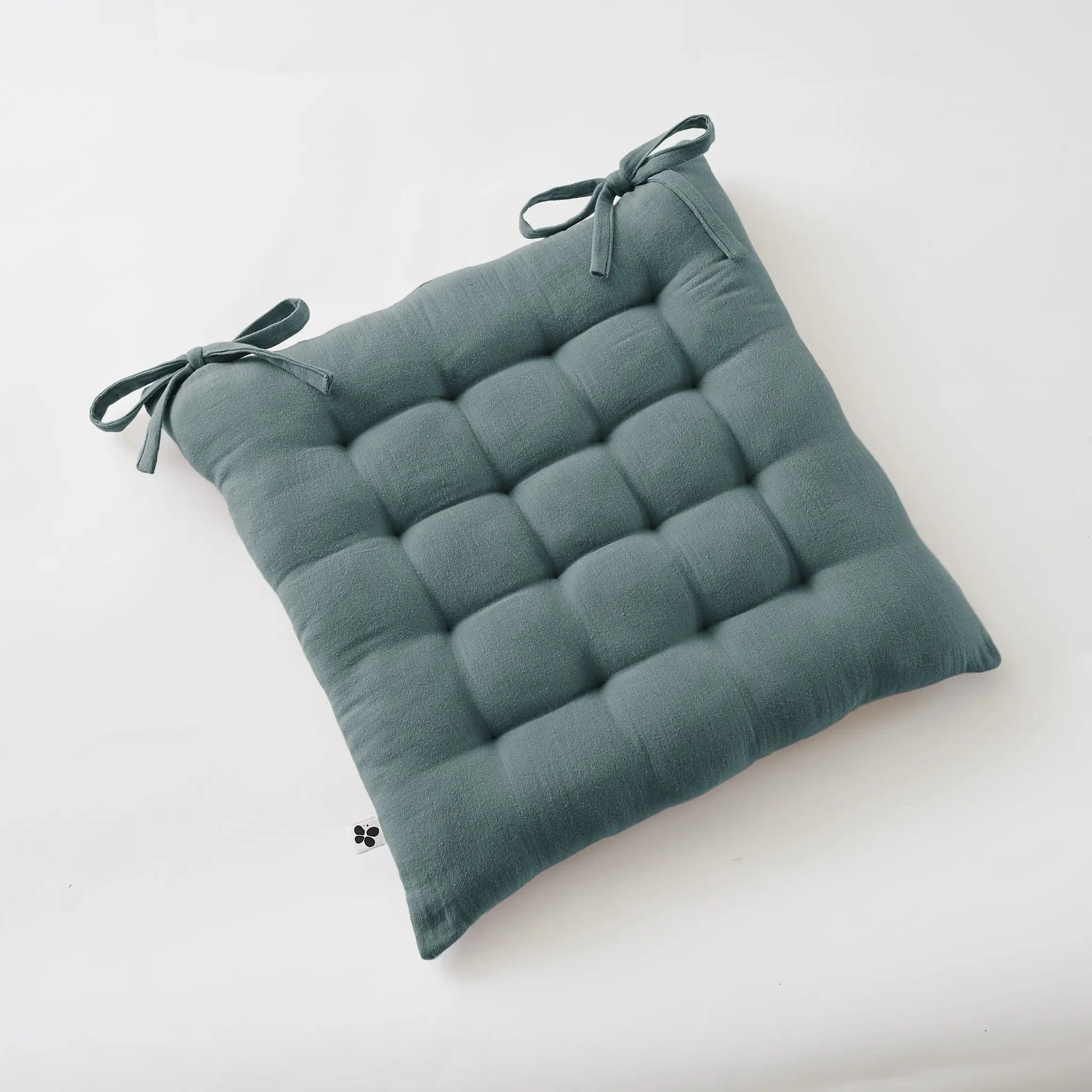 Assise matelassée 16 points 40 x 40 cm Gaze de coton unie GAÏA Canard by L'effet papillon