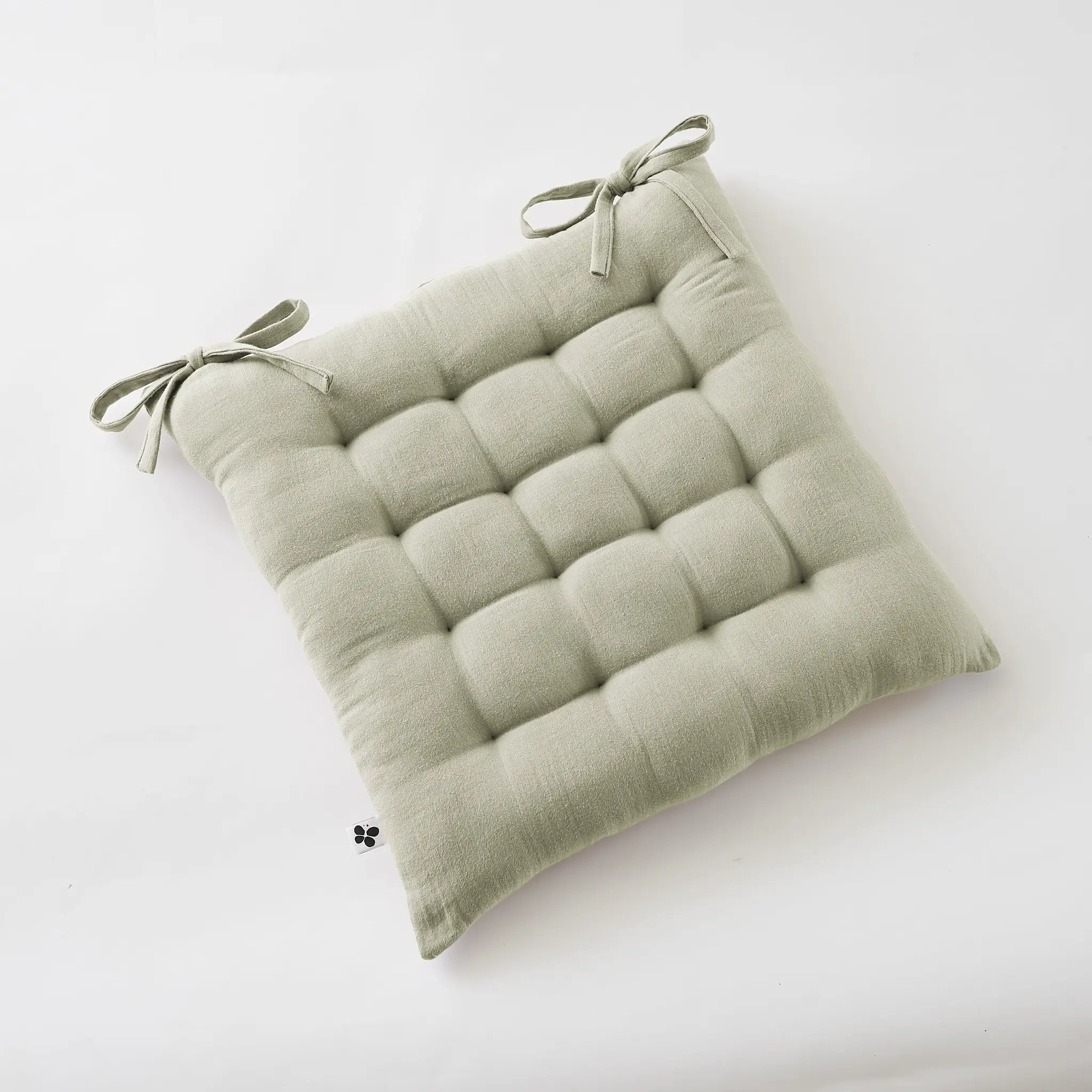 Assise matelassée 16 points 40 x 40 cm Gaze de coton unie GAÏA Vert d'eau by L'effet papillon