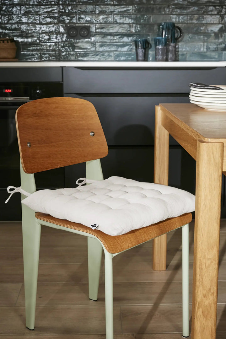 Assise matelassée 16 points 40 x 40 cm Gaze de coton unie GAÏA Chantilly by L'effet papillon