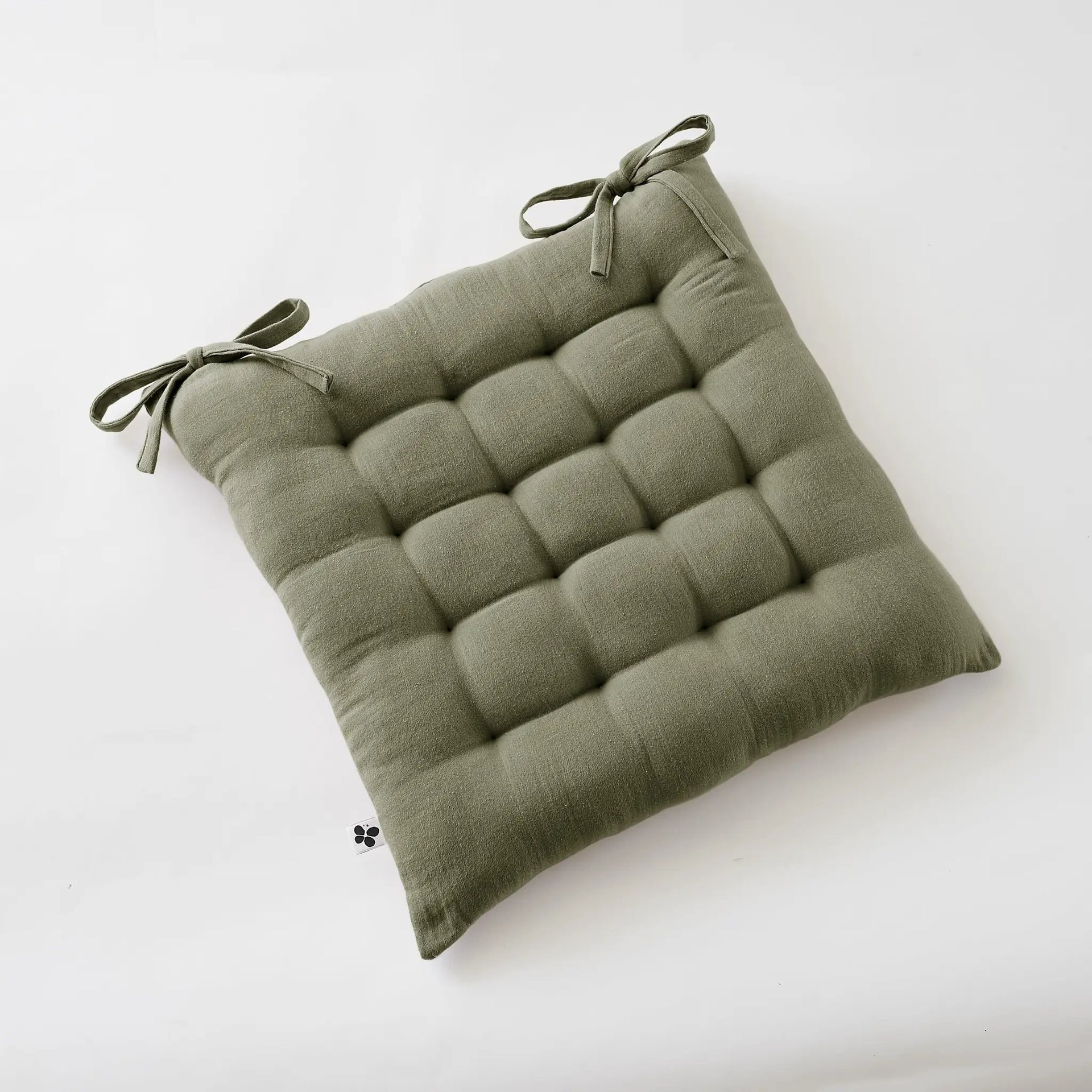 Assise matelassée 16 points 40 x 40 cm Gaze de coton unie GAÏA Romarin by L'effet papillon