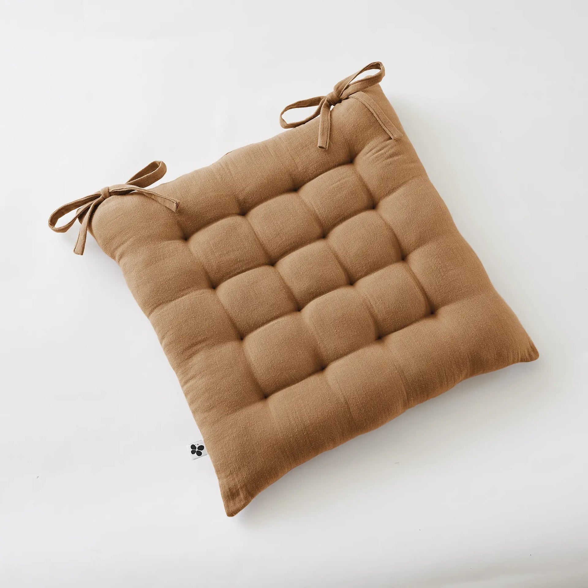 Assise matelassée 16 points 40 x 40 cm Gaze de coton unie GAÏA Camel by L'effet papillon