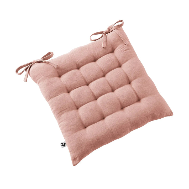 Assise matelassée 16 points 40 x 40 cm Gaze de coton unie GAÏA Rose pêche by L'effet papillon