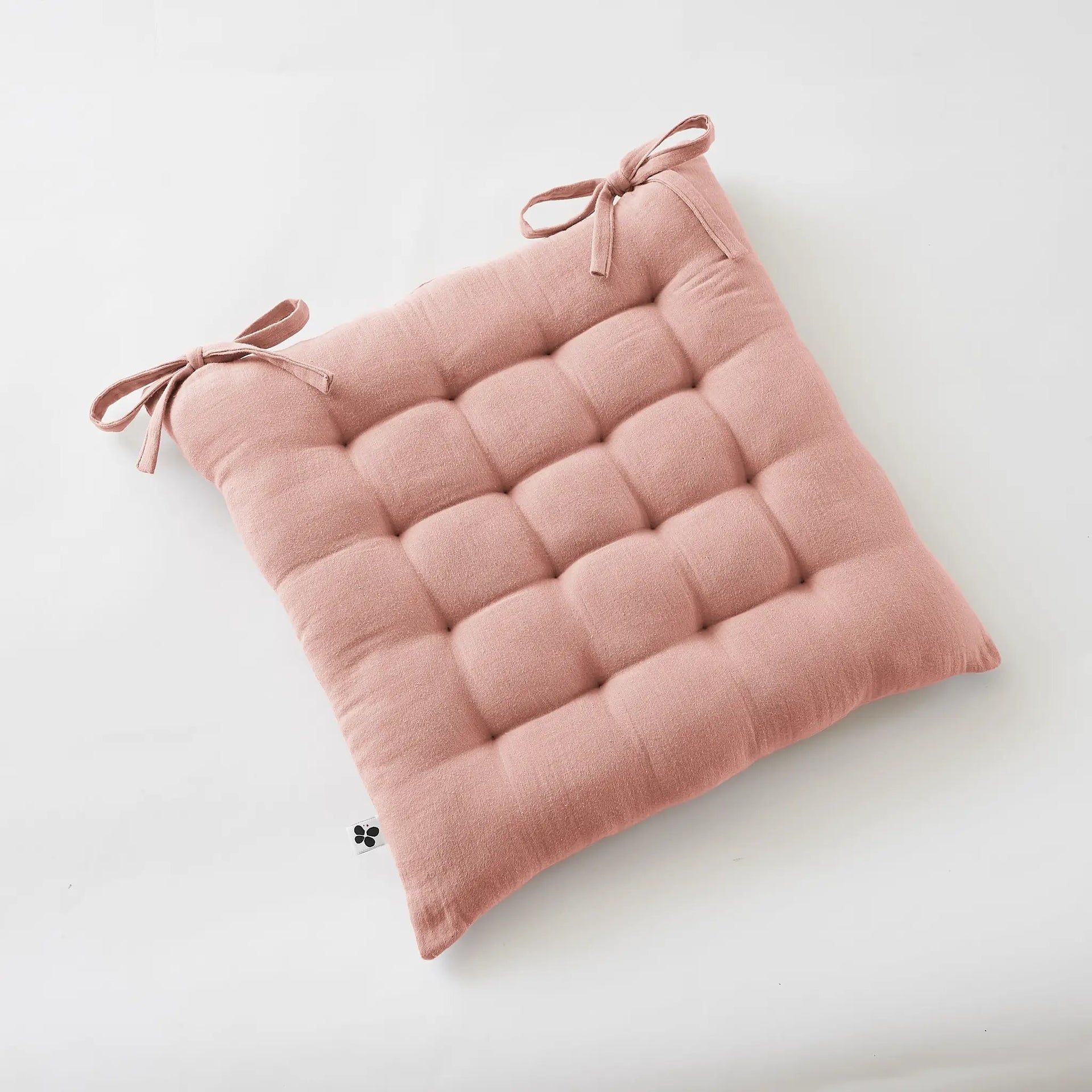 Assise matelassée 16 points 40 x 40 cm Gaze de coton unie GAÏA Rose pêche by L'effet papillon
