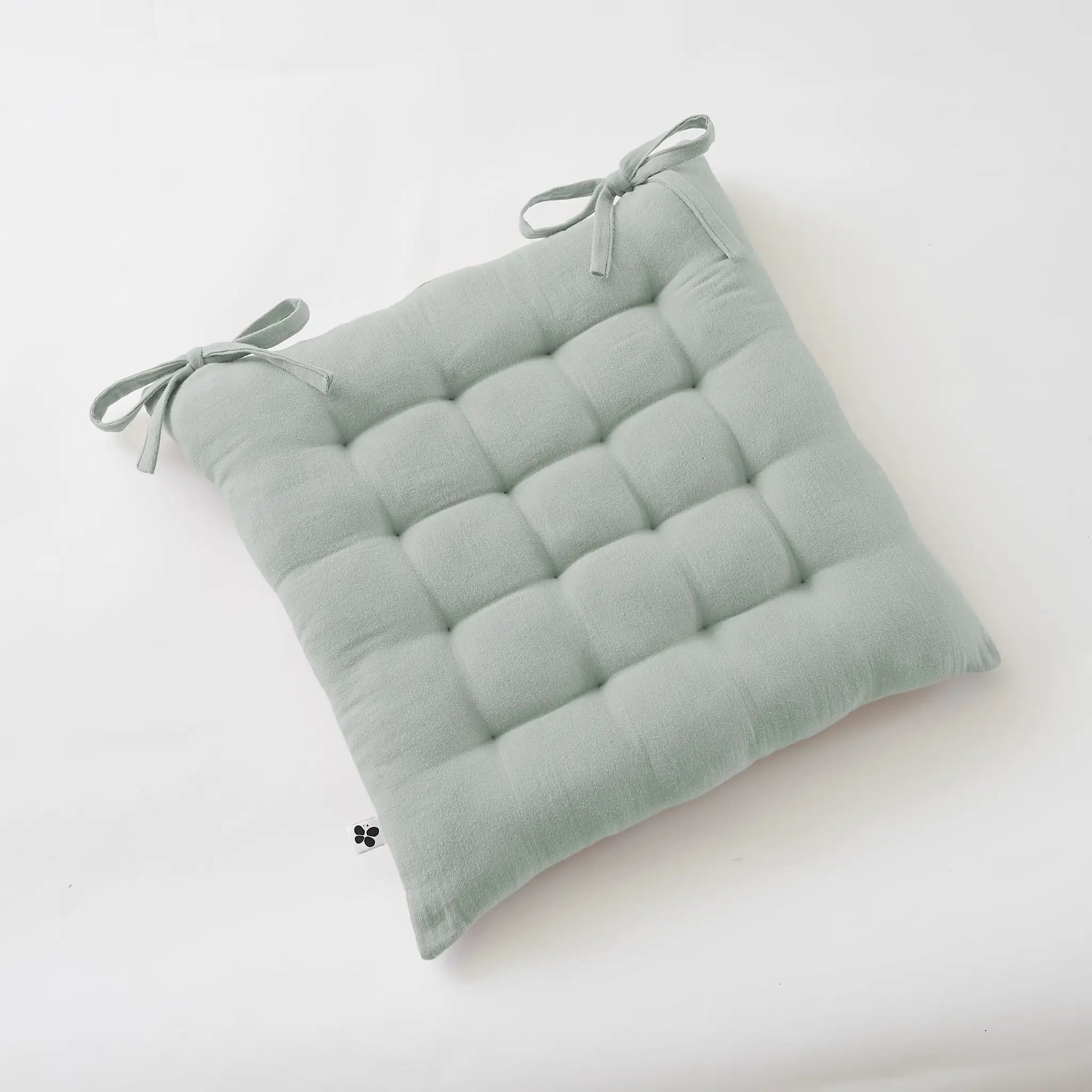 Assise matelassée 16 points 40 x 40 cm Gaze de coton unie GAÏA Eucalyptus by L'effet papillon