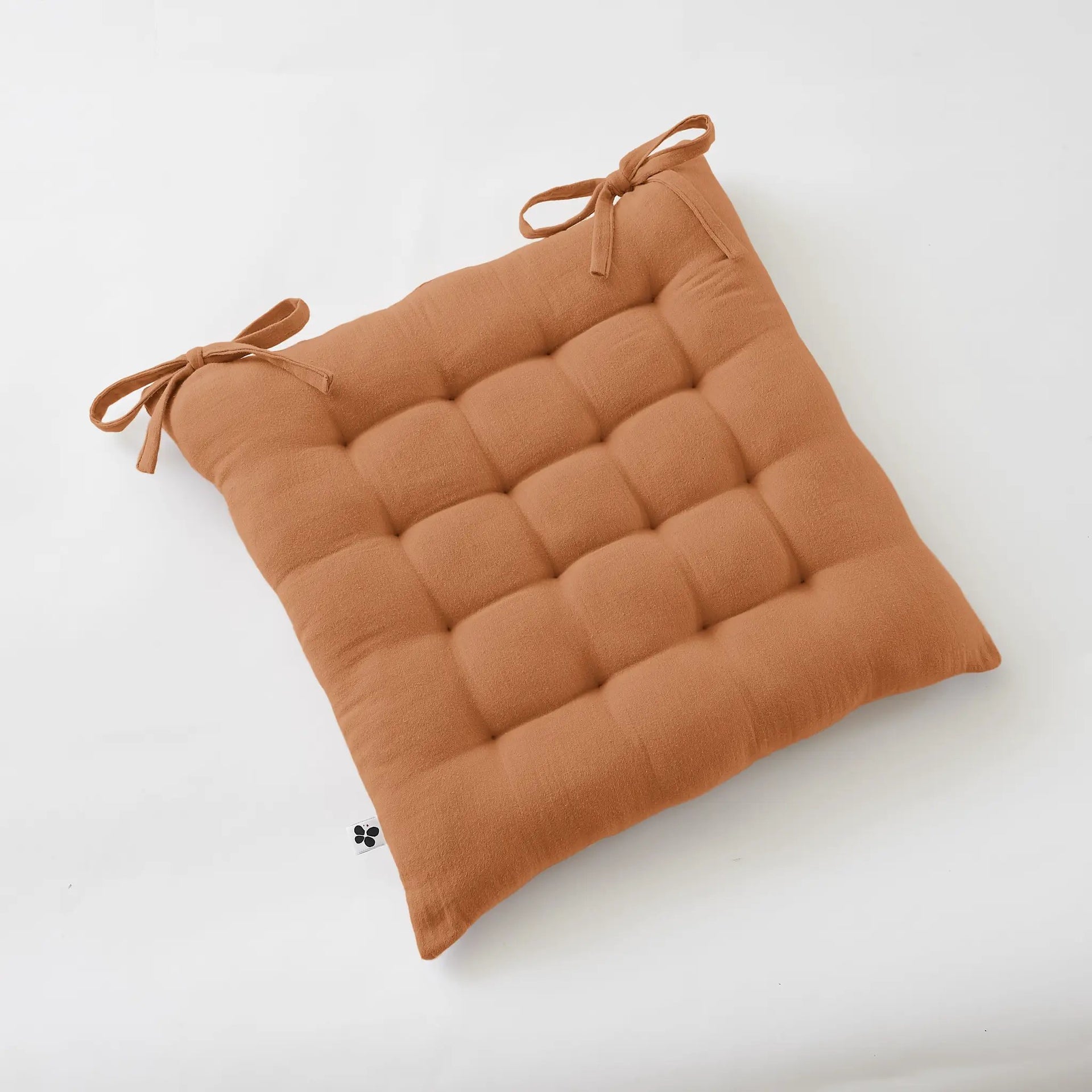 Assise matelassée 16 points 40 x 40 cm Gaze de coton unie GAÏA Abricot by L'effet papillon