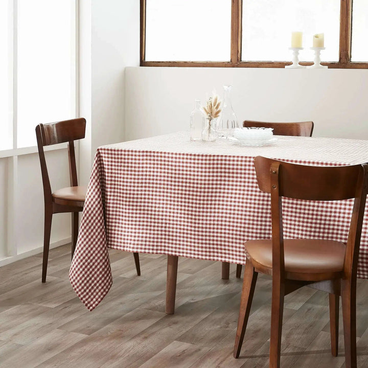 Nappe rectangle 150 x 250 cm Gaze de coton tissée teinte VICKIE Terracotta by L'effet papillon