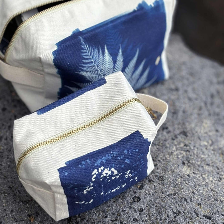 Trousse cube Fougère Bleu L 22 x 14 x 10,5 La Cerise sur le Gâteau