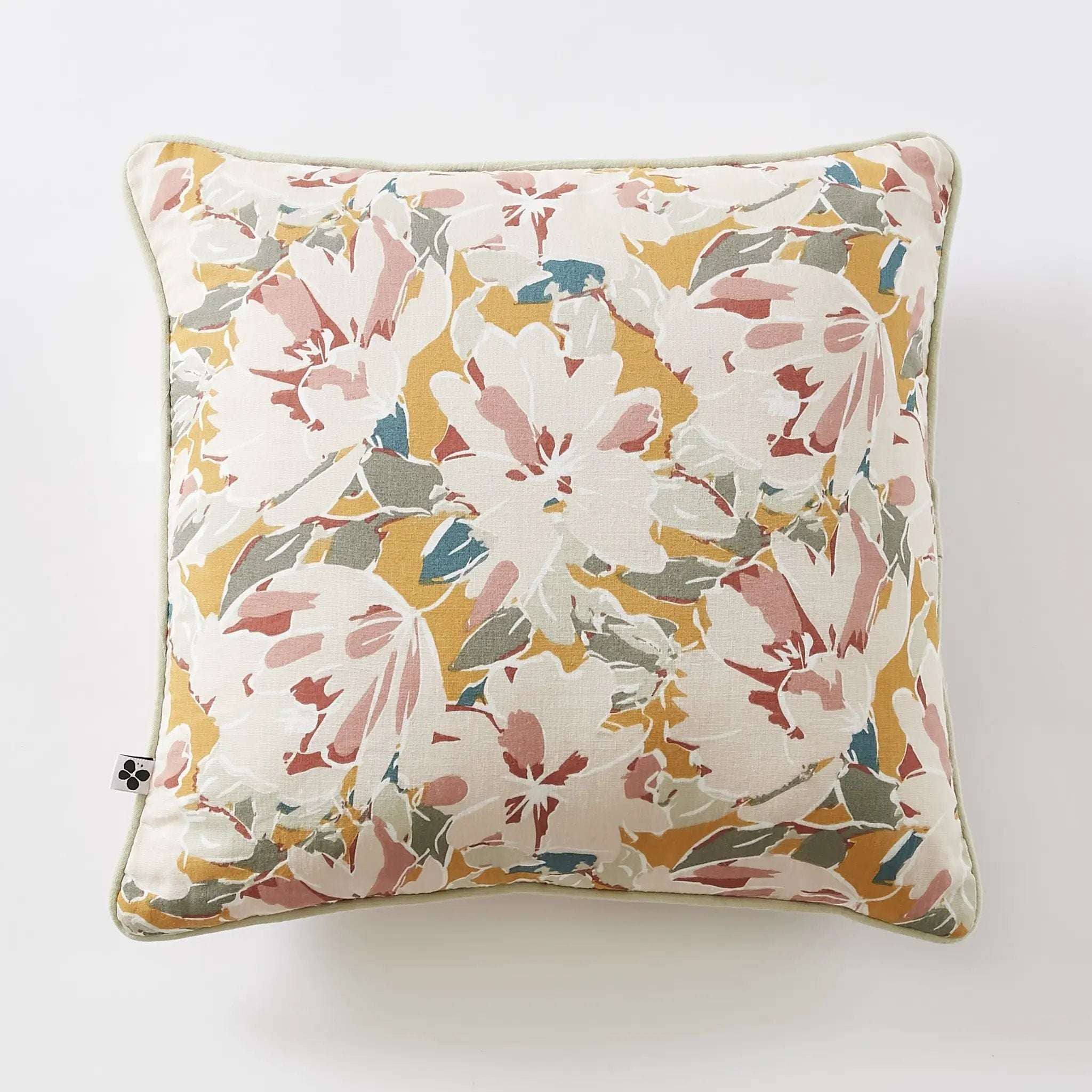 Coussin déhoussable avec passepoil 45 x 45 cm Gaze de coton imprimée CLARENCE by L'effet papillon