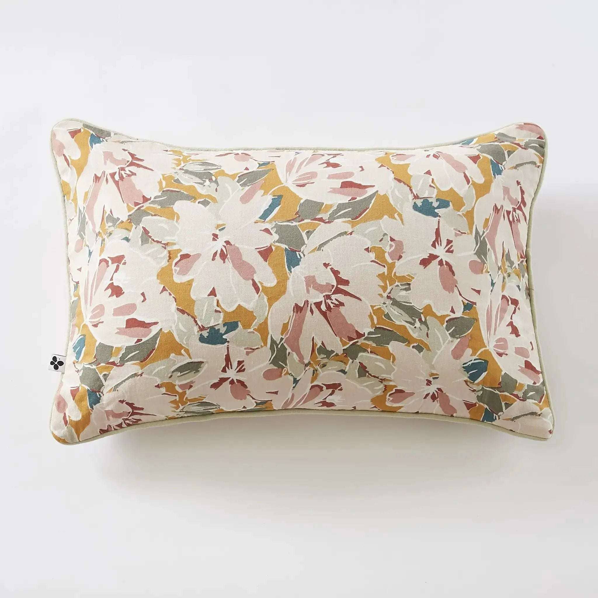 Coussin déhoussable avec passepoil Gaze de coton imprimée CLARENCE by L'effet papillon