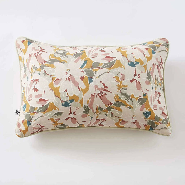 Coussin déhoussable avec passepoil Gaze de coton imprimée CLARENCE by L'effet papillon