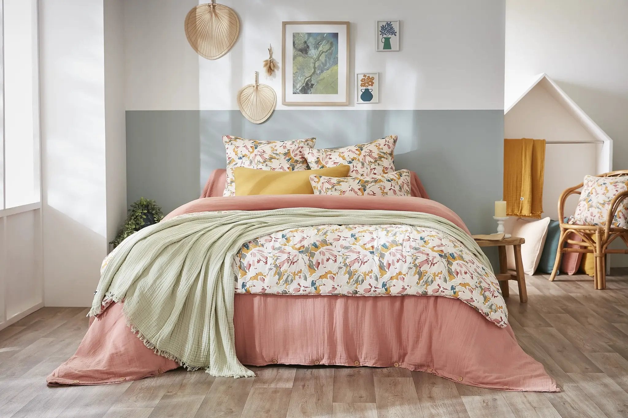 Bout de lit 90 x 200 cm Gaze de coton imprimée CLARENCE by L'effet papillon