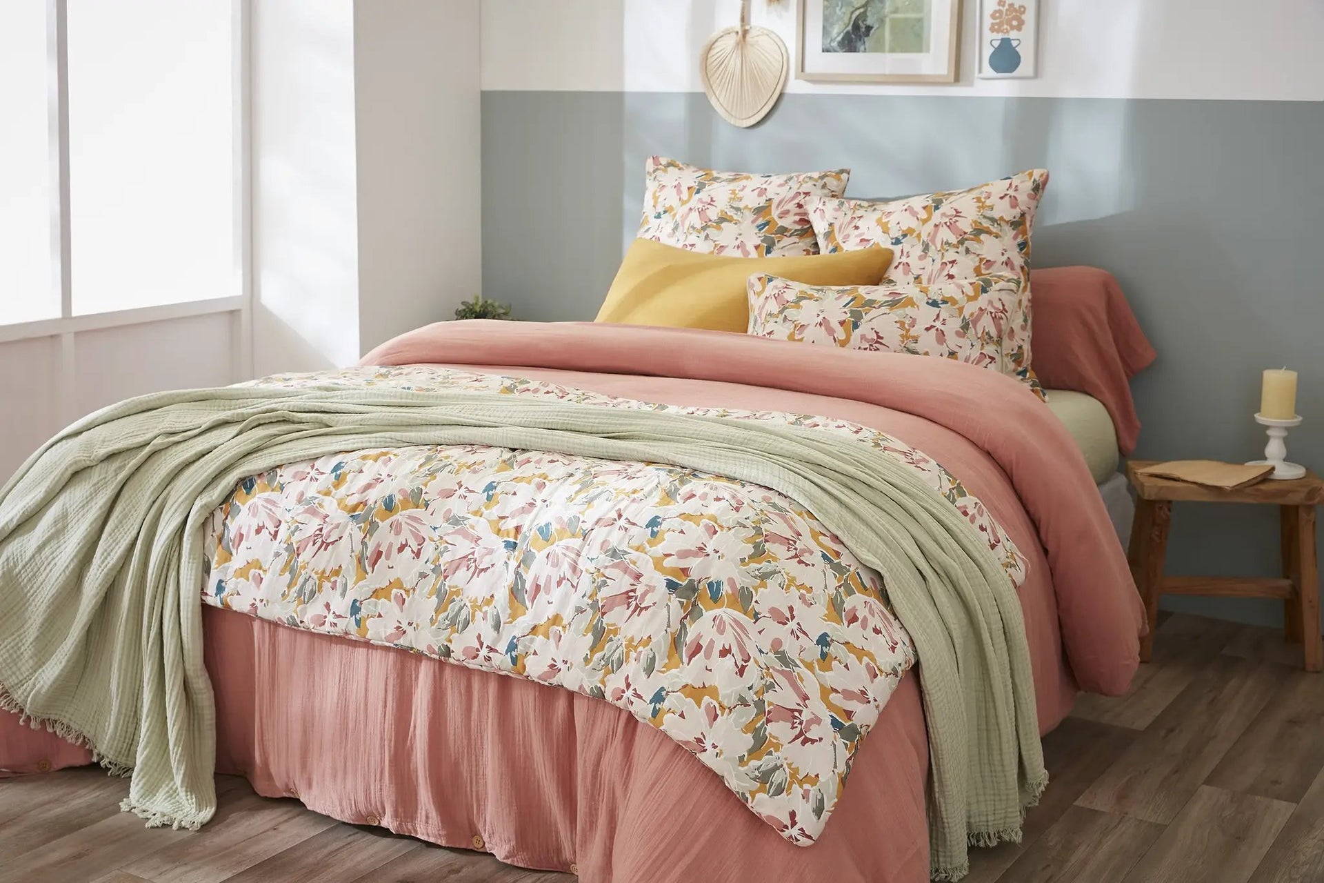 Bout de lit 90 x 200 cm Gaze de coton imprimée CLARENCE by L'effet papillon