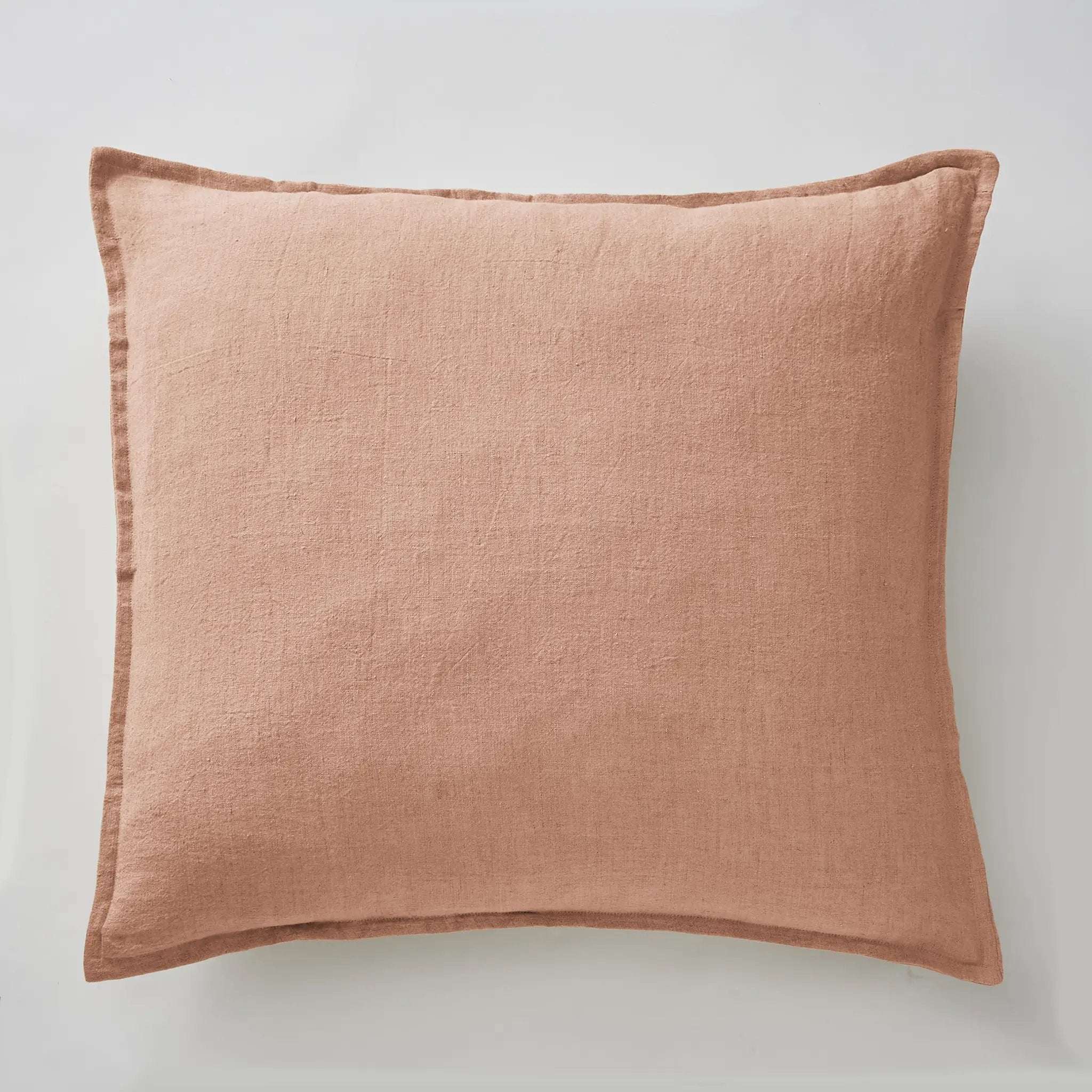 Taie d'oreiller 60 x 60 cm Lin lavé SOLINE Vieux rose by L'effet papillon