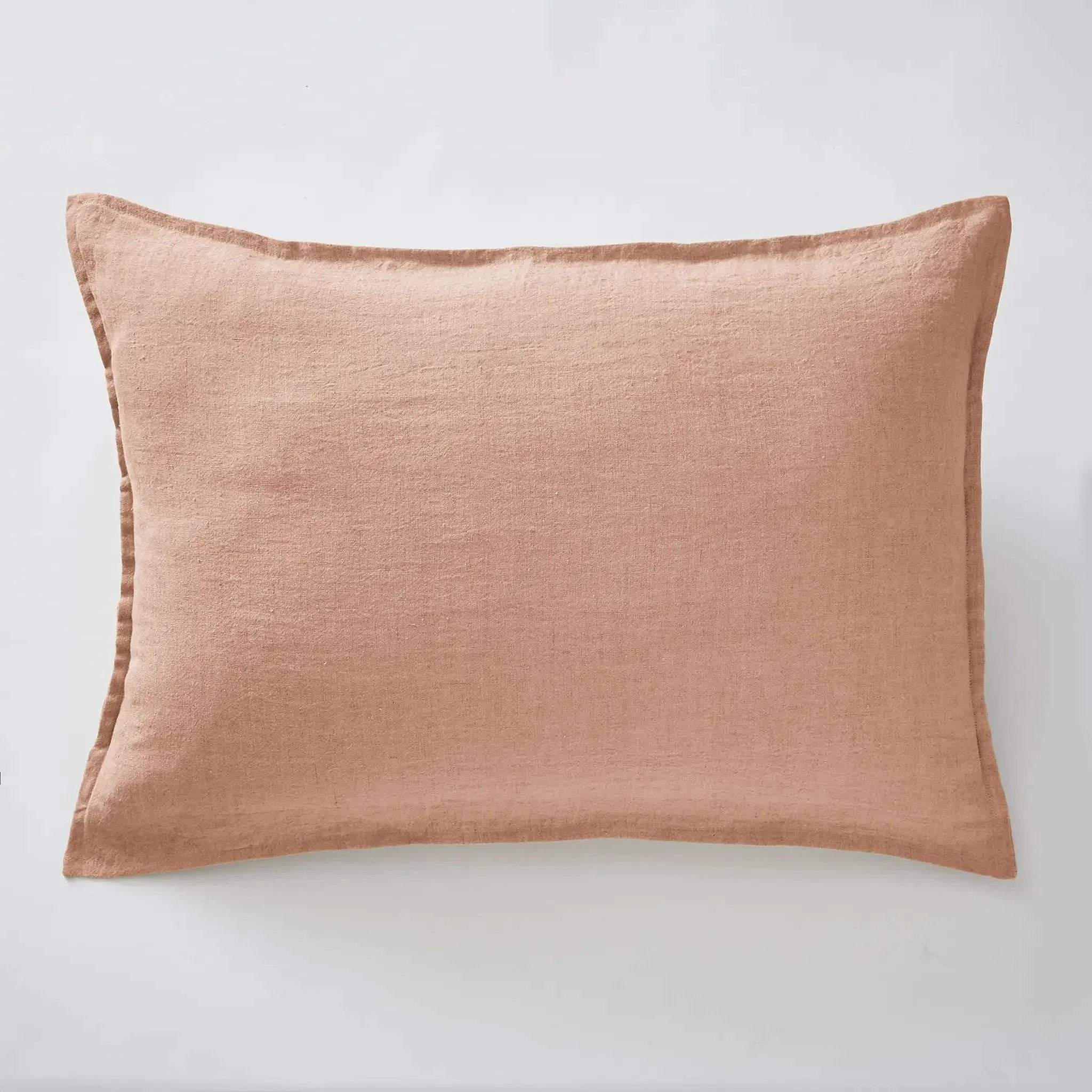 Taie d'oreiller 50 x 70 cm Lin lavé SOLINE Vieux rose by L'effet papillon