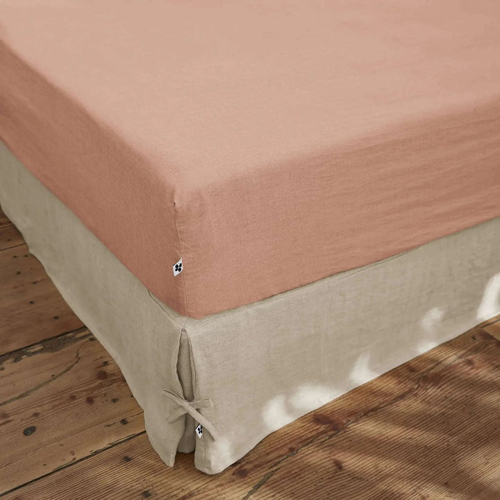 Drap housse Lin lavé SOLINE Vieux rose by L'effet papillon