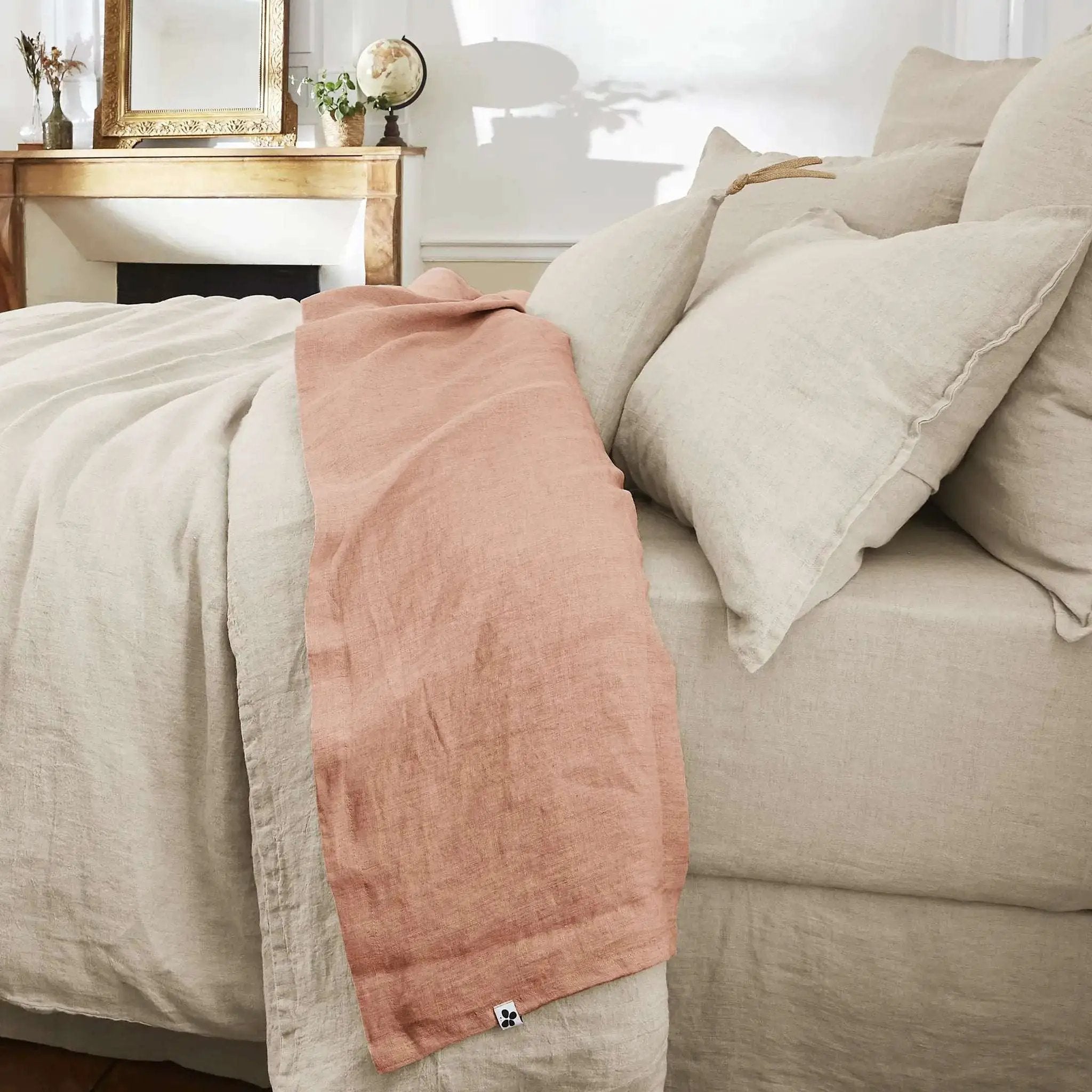 Drap plat 240x300 SOLINE Vieux rose