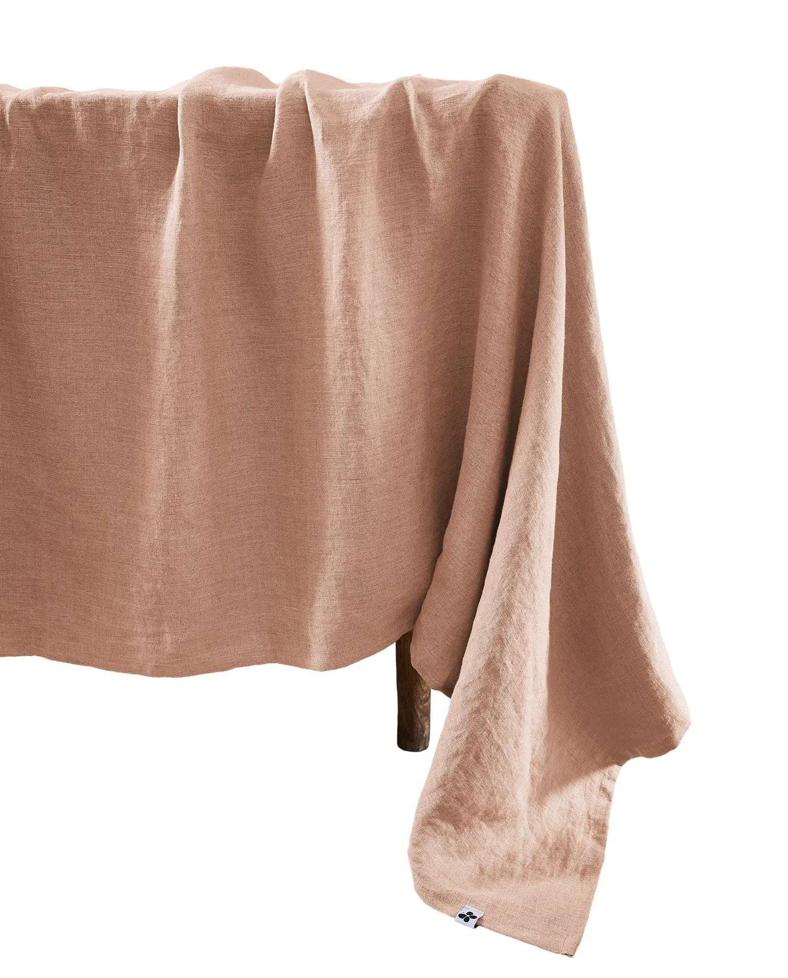 Nappe rectangle Lin lavé SOLINE Vieux rose by L'effet papillon
