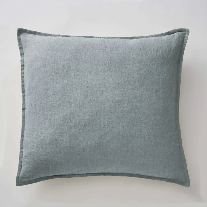 Taie d'oreiller 60 x 60 cm Lin lavé SOLINE Azur by L'effet papillon