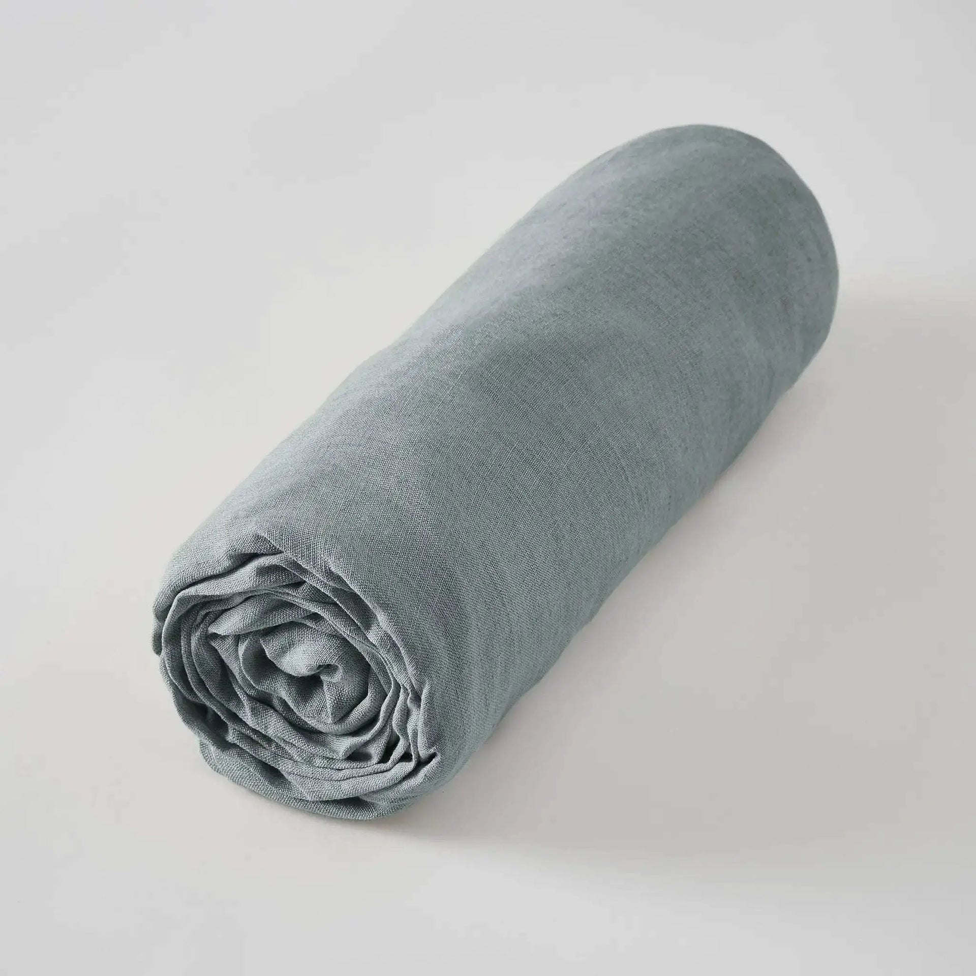Drap housse Lin lavé SOLINE Azur by L'effet papillon