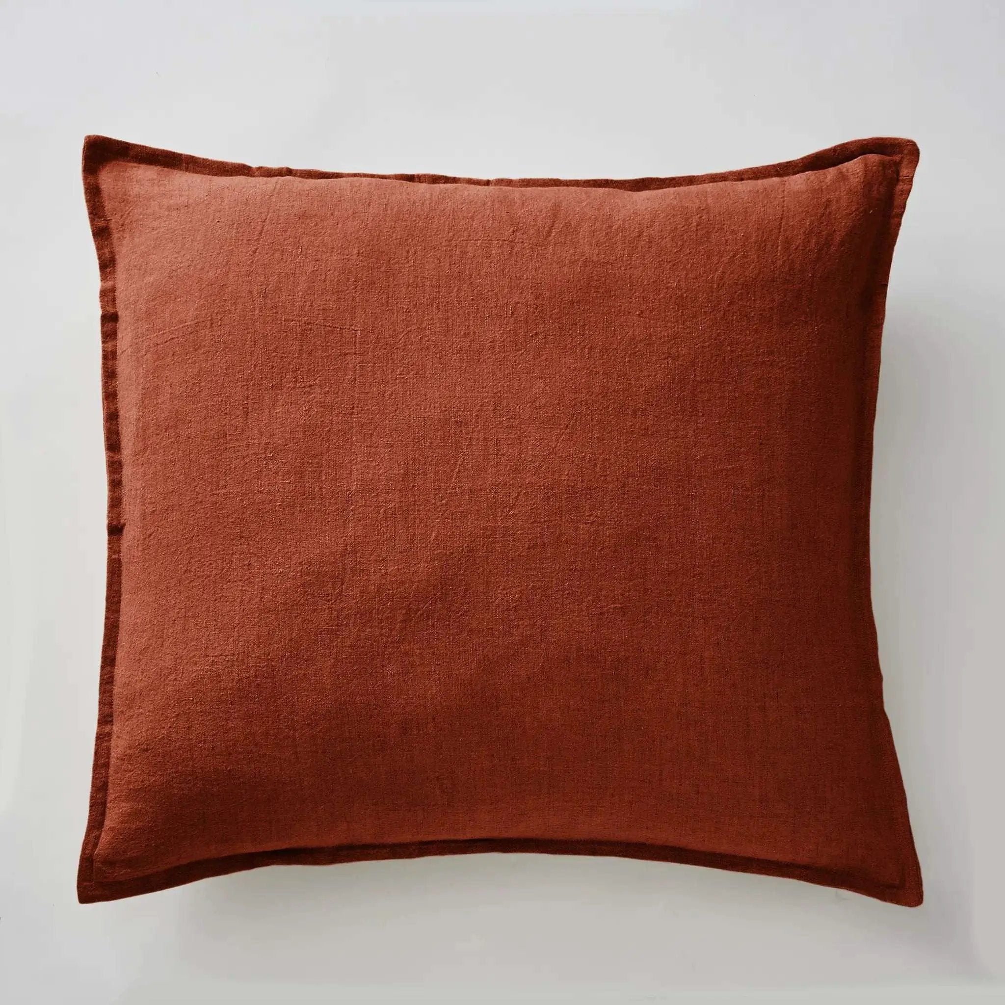 Taie d'oreiller 80 x 80 cm Lin lavé SOLINE Paprika by L'effet papillon