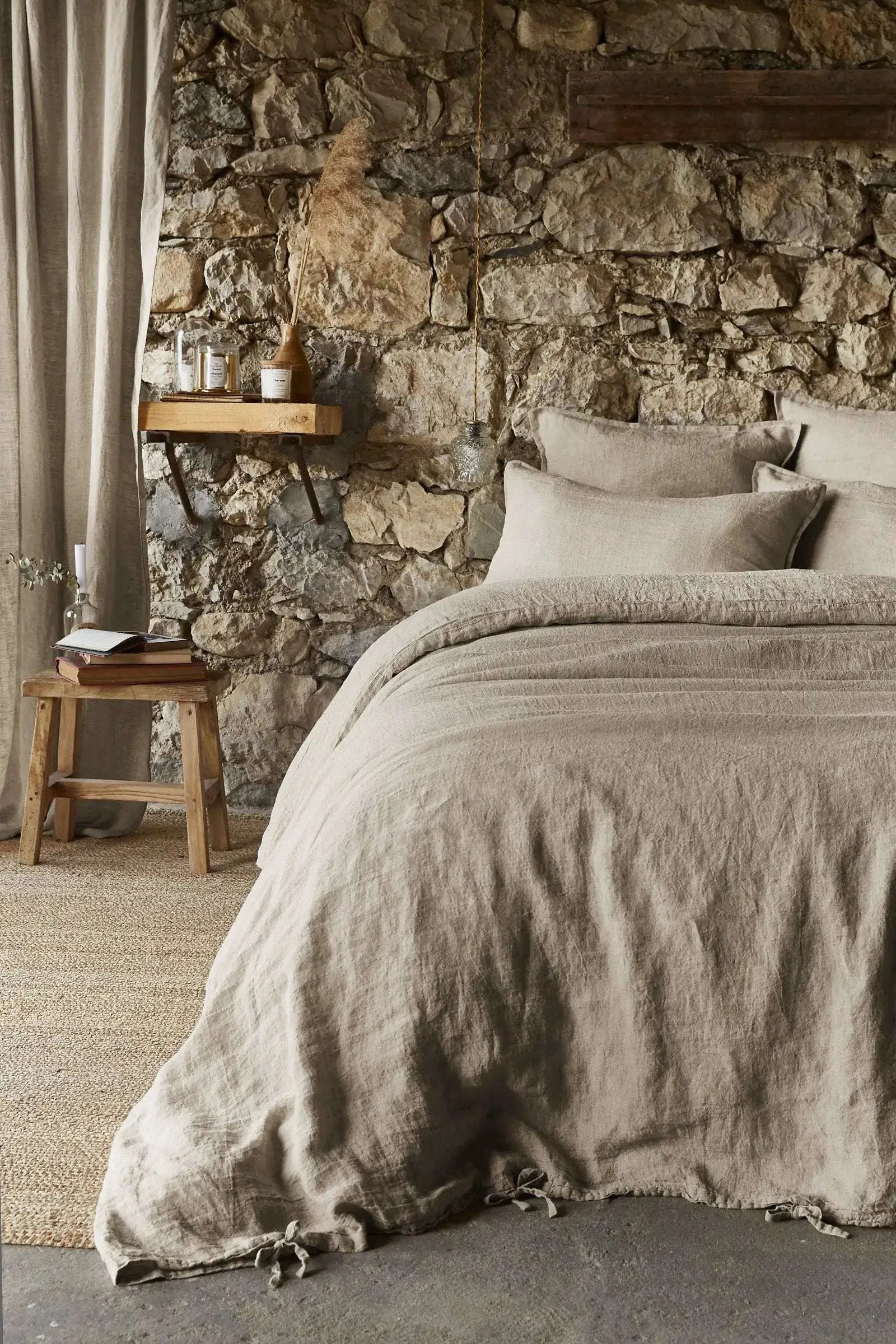 Housse de couette Lin lavé SOLINE Sable by L'effet papillon