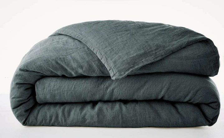 Housse de couette Lin lavé SOLINE Ardoise by L'effet papillon