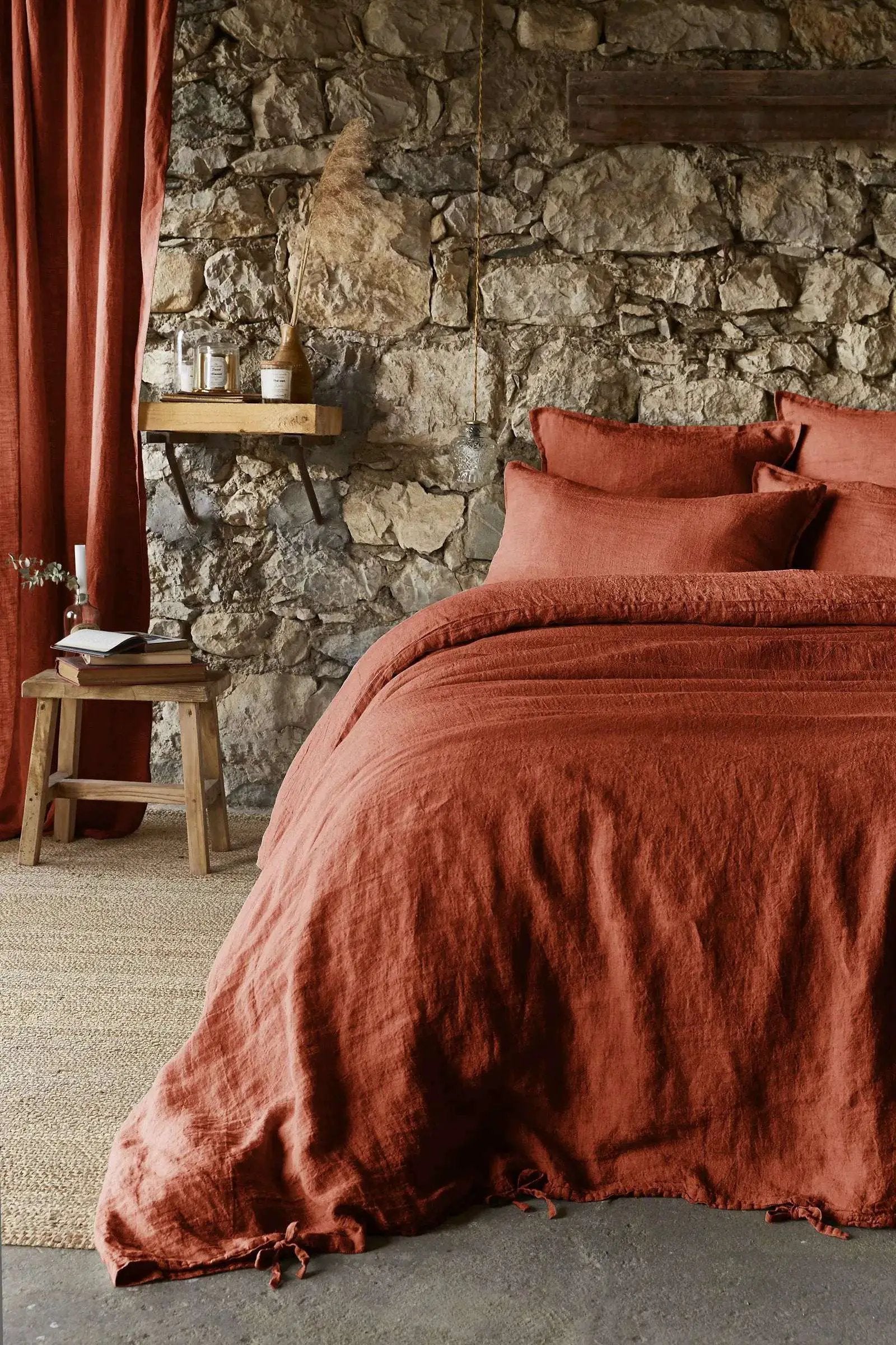 Housse de couette Lin lavé SOLINE Paprika by L'effet papillon