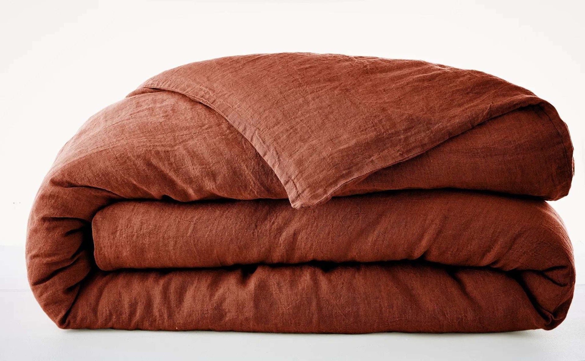 Housse de couette Lin lavé SOLINE Paprika by L'effet papillon