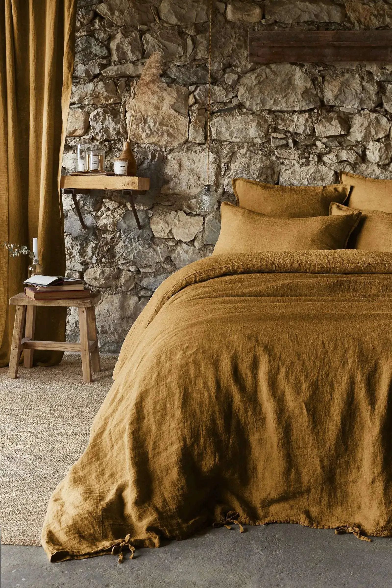Housse de couette Lin lavé SOLINE Caramel by L'effet papillon
