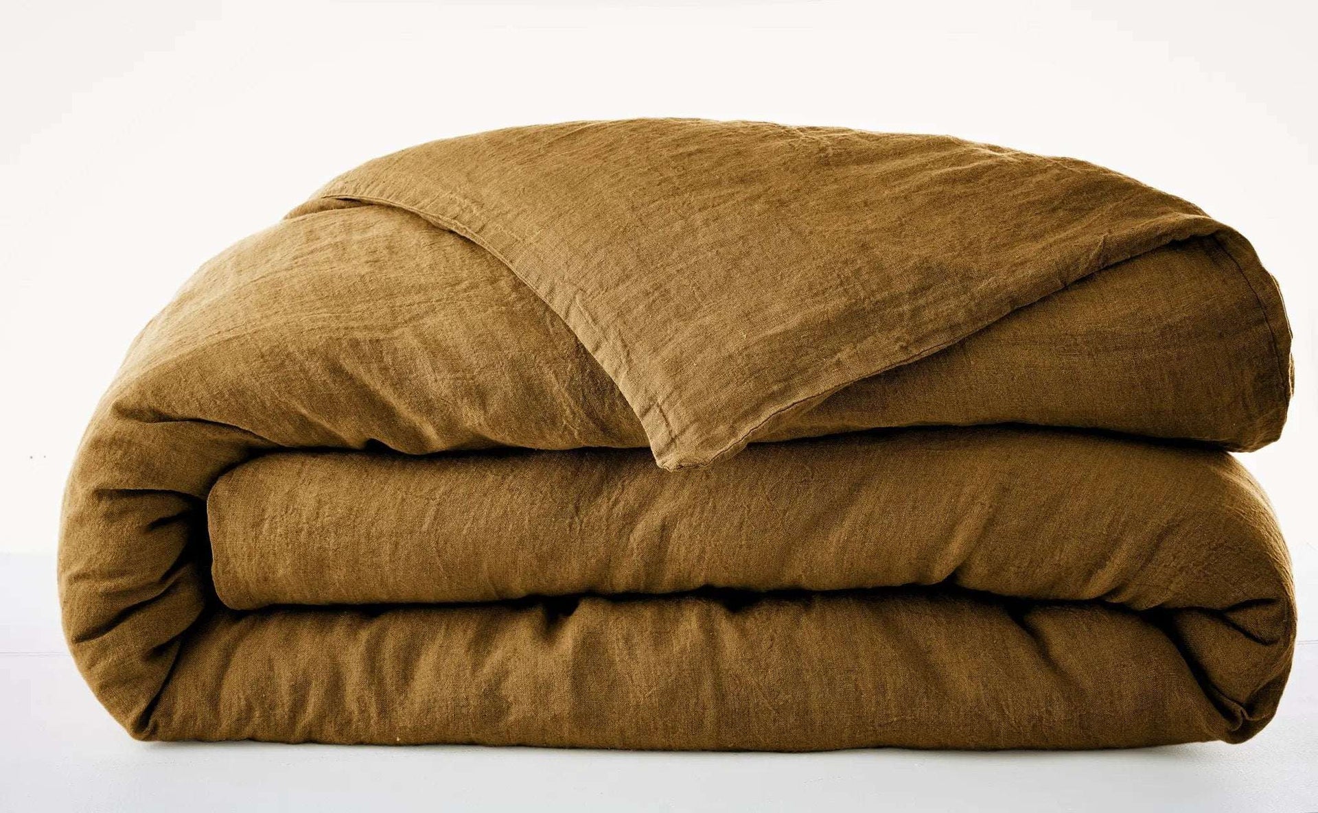 Housse de couette Lin lavé SOLINE Caramel by L'effet papillon