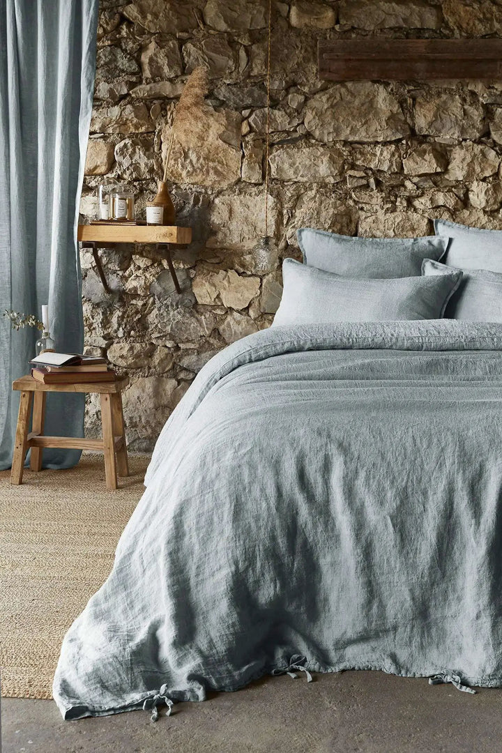Housse de couette Lin lavé SOLINE Azur by L'effet papillon