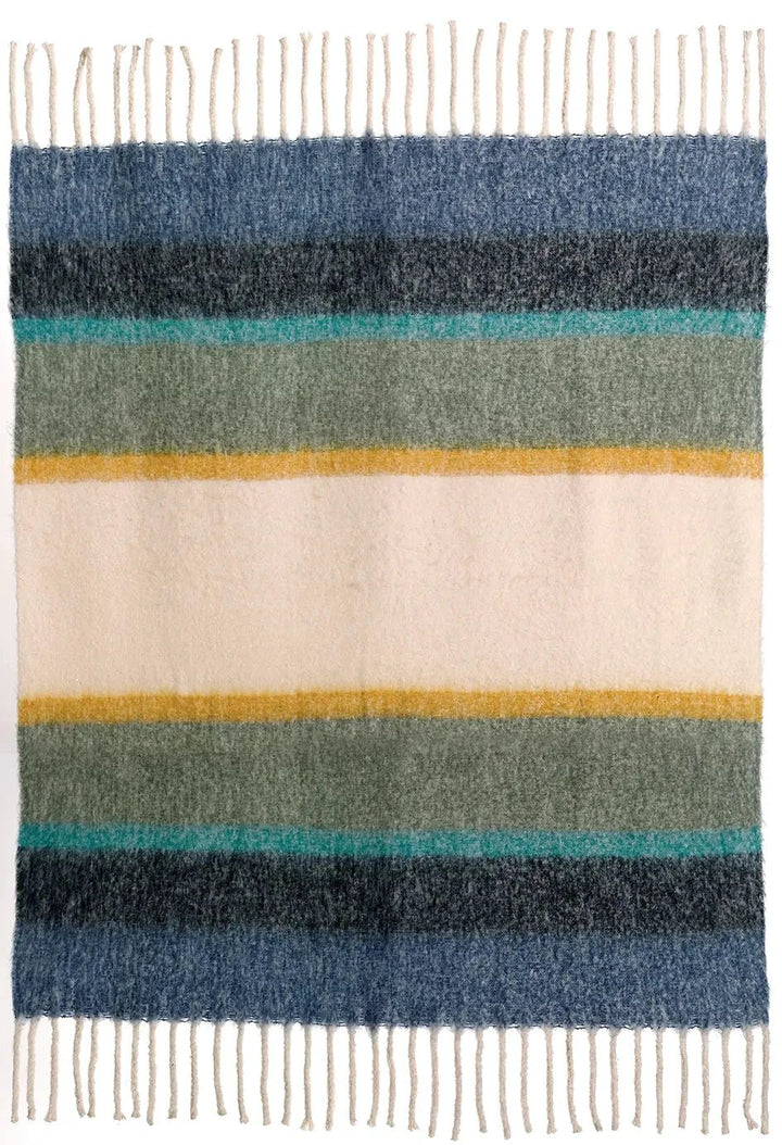Plaid rayé recyclé Isabel 130 x 160 by Vivaraise
