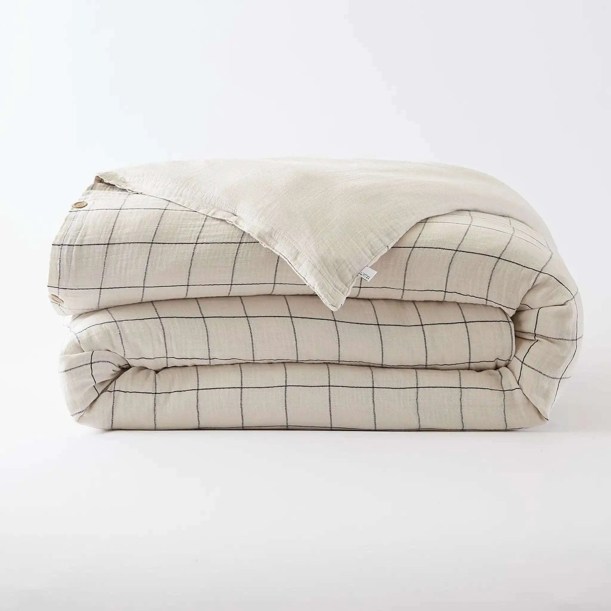 Housse de couette réversible Gaze de coton tissée teinte GAÏA MATCH Pampa by L'effet papillon