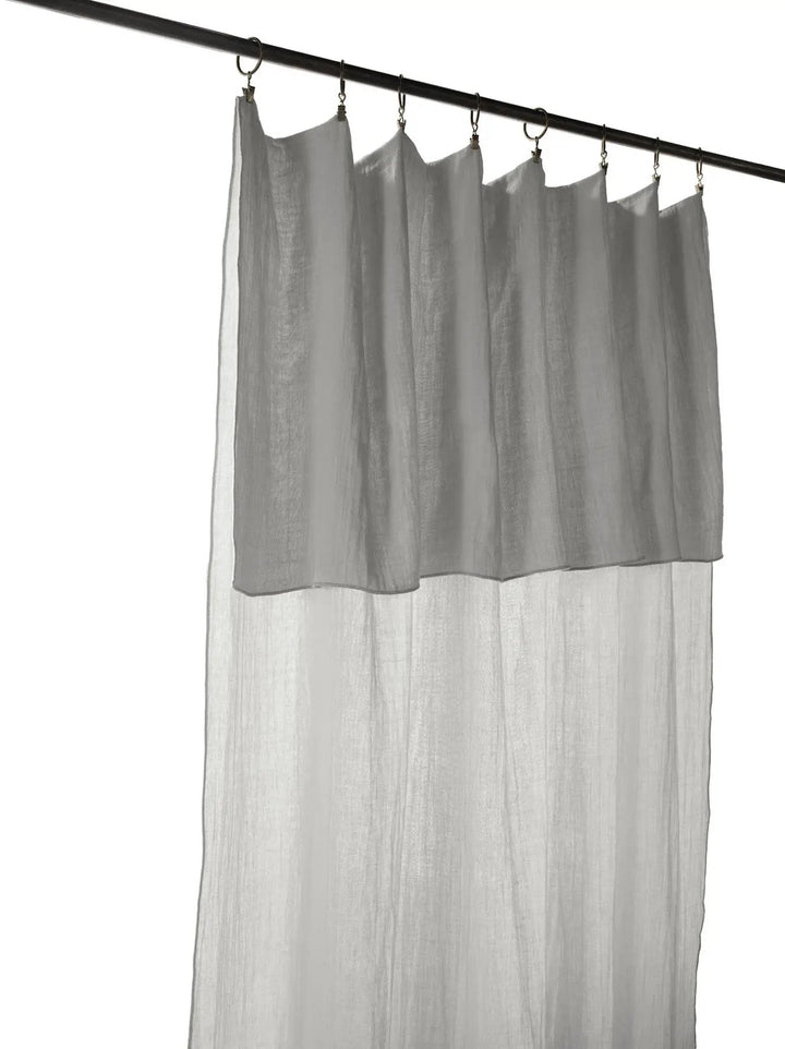 Rideau ajustable + 8 anneaux pince 140 x 300 cm Gaze de coton unie GAÏA Nuage by L'effet papillon