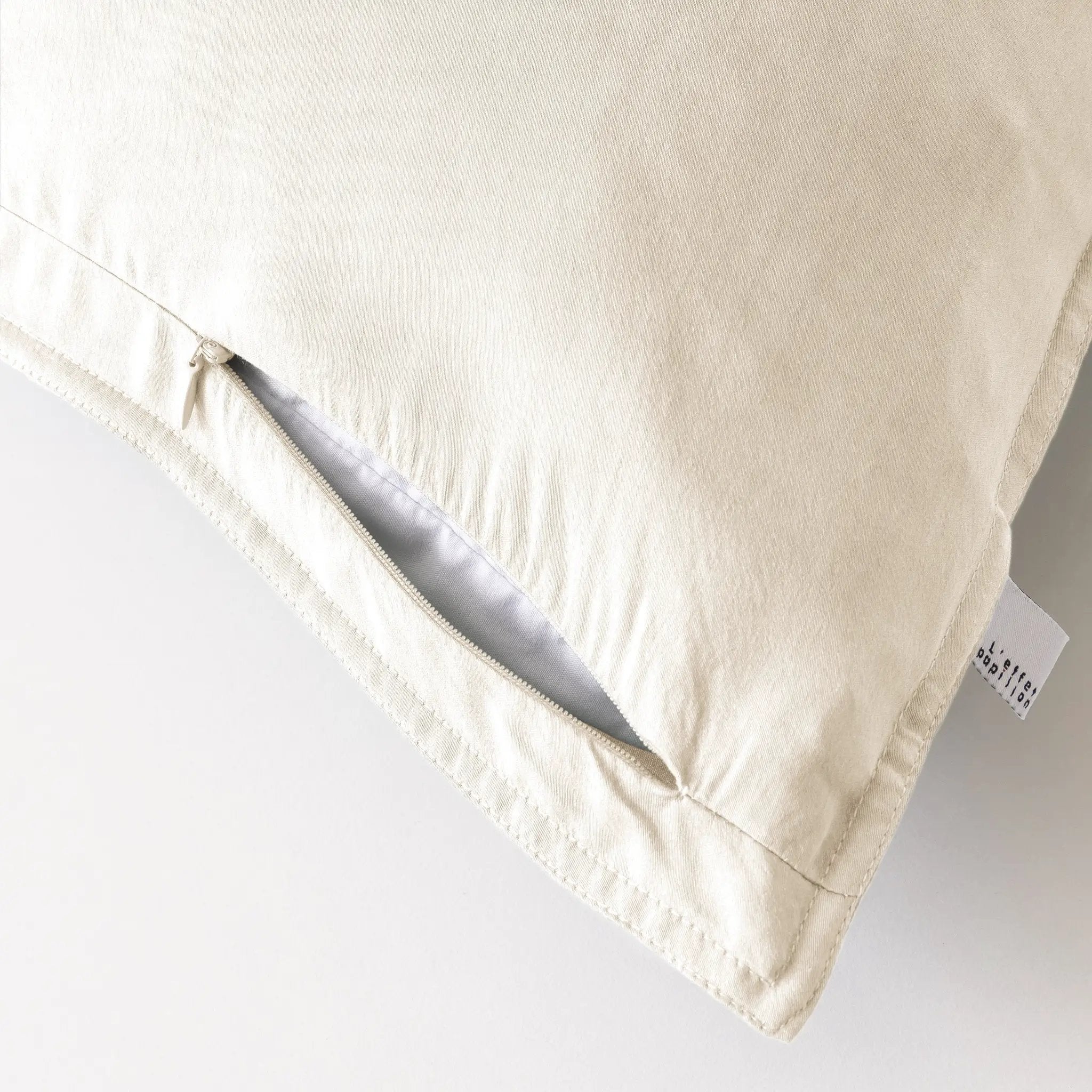 Taie d'oreiller 80 x 80 cm Lyocell uni LYSANDRE Pampa by L'effet papillon