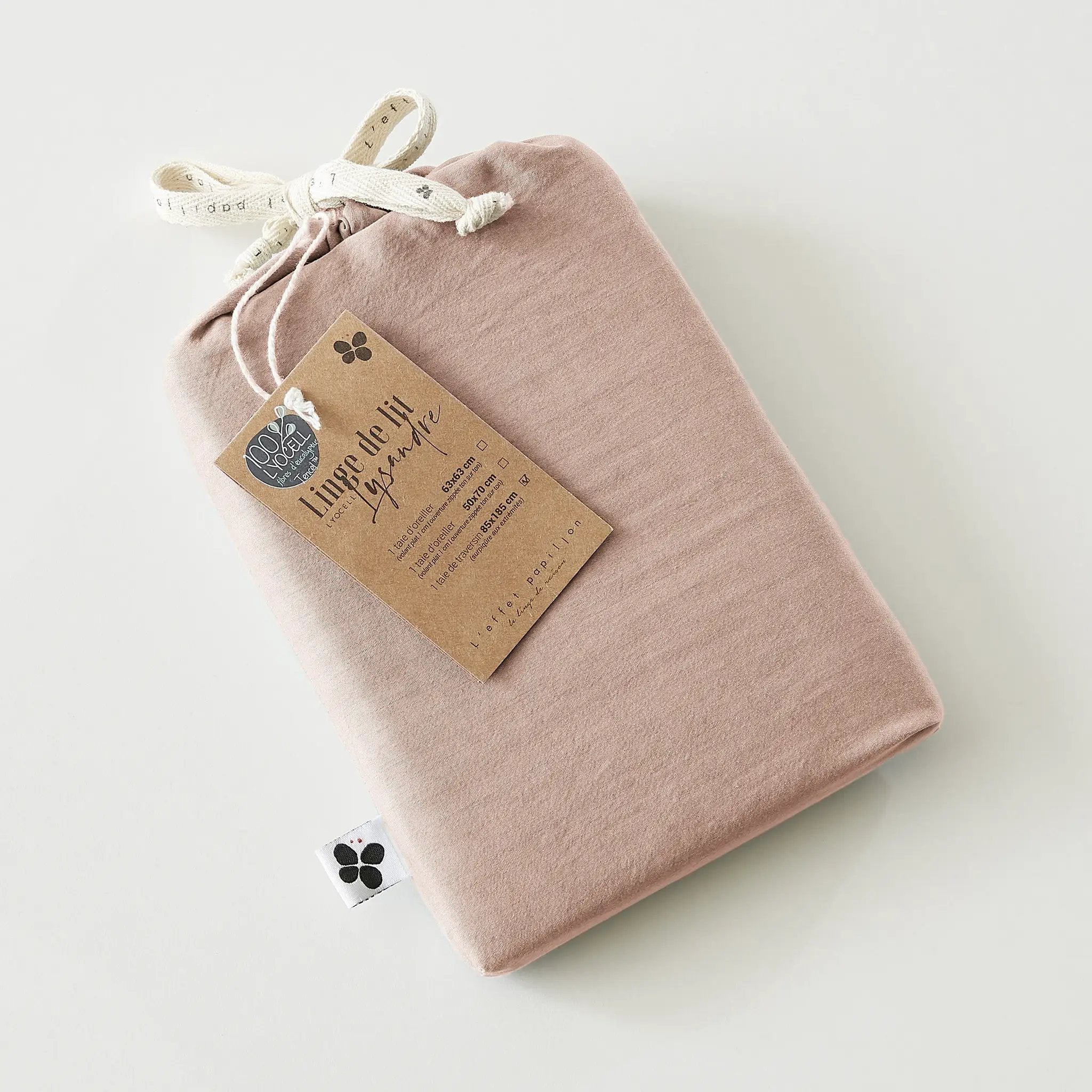Taie d'oreiller 80 x 80 cm Lyocell uni LYSANDRE Blush by L'effet papillon