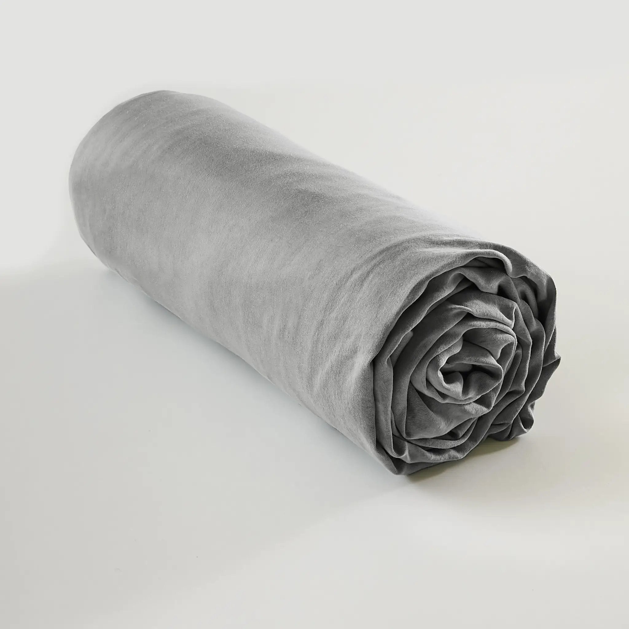 Drap housse 90 x 190 cm Lyocell uni LYSANDRE Granit by L'effet papillon