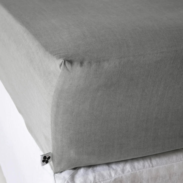 Drap housse 90 x 190 cm Lyocell uni LYSANDRE Granit by L'effet papillon