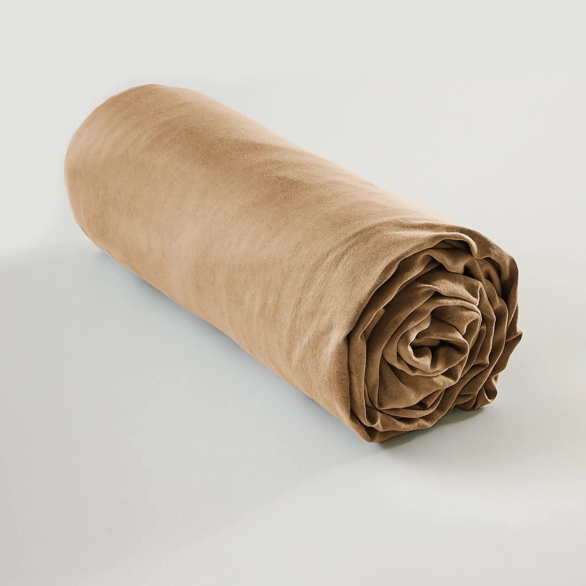 Drap housse 90 x 190 cm Lyocell uni LYSANDRE Camel by L'effet papillon