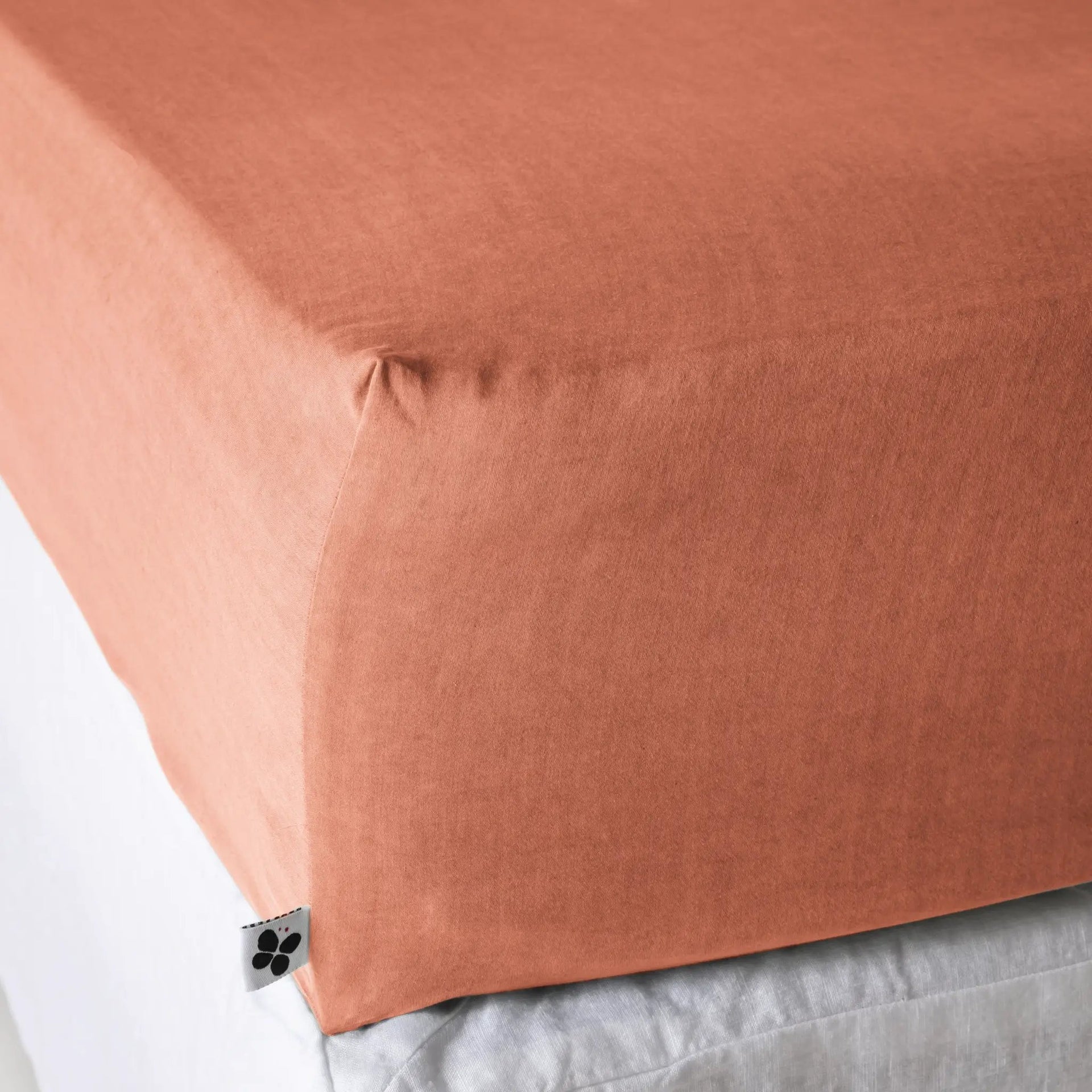 Drap housse 90 x 190 cm Lyocell uni LYSANDRE Terracotta by L'effet papillon