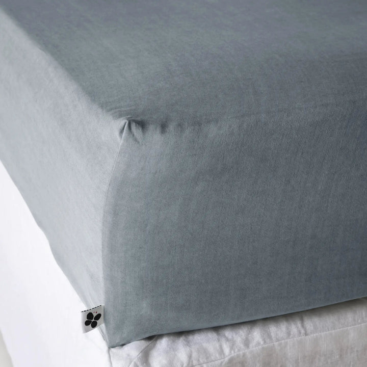 Drap housse 90 x 190 cm Lyocell uni LYSANDRE Stone by L'effet papillon